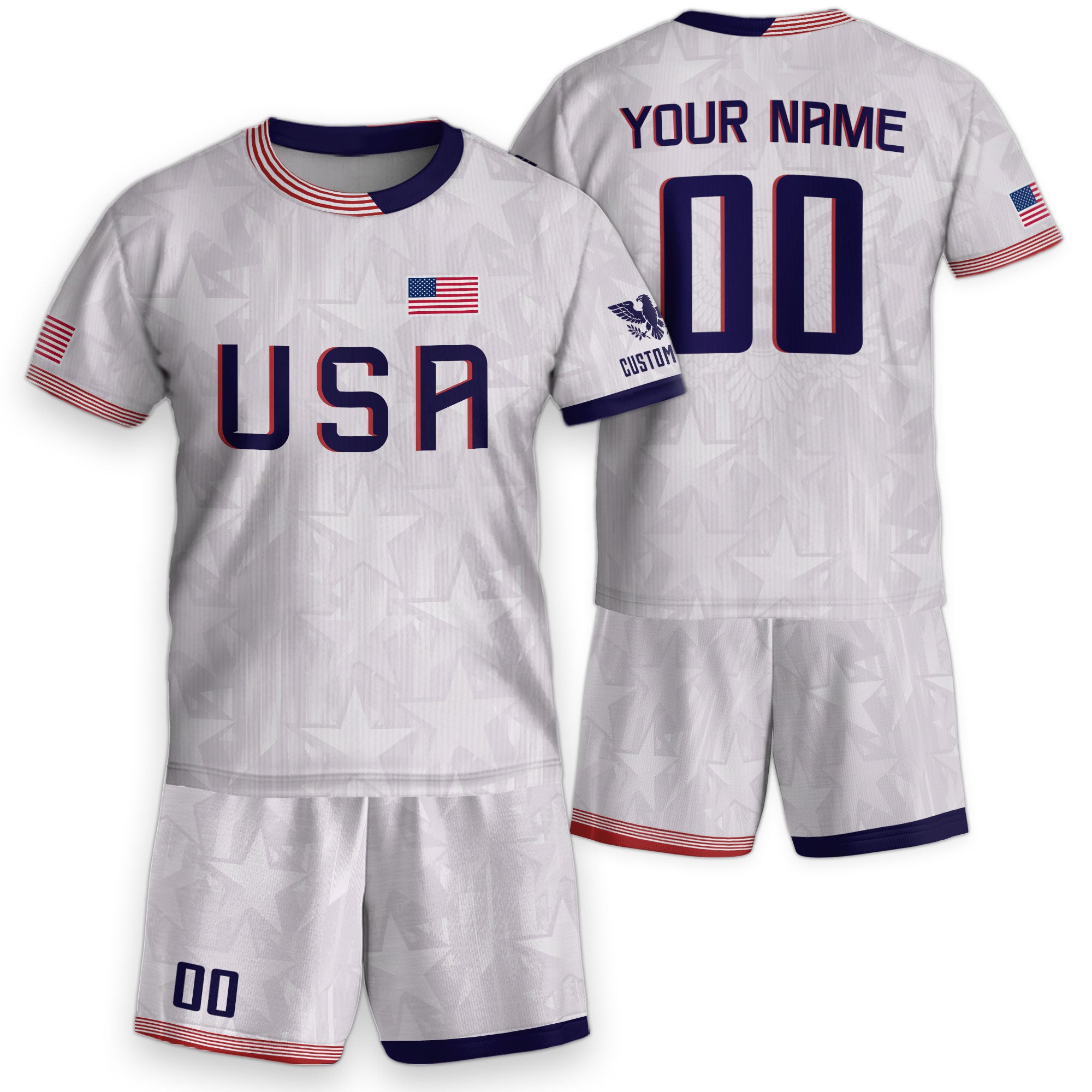 USA Youth Custom Soccer Jersey Heritage Collection White Personalized Sportswear Top