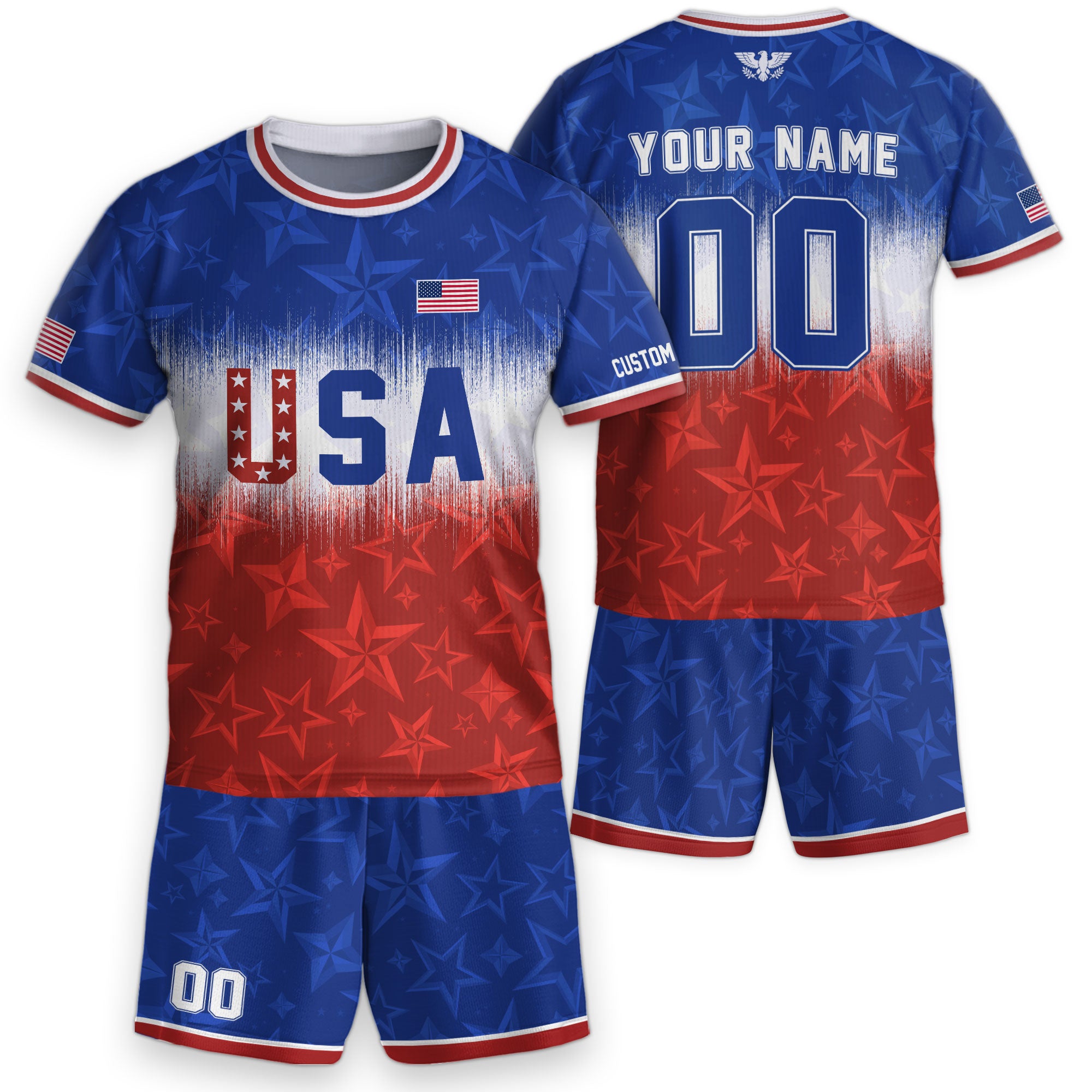 Youth Custom USA Soccer Jersey Heritage Collection Red Star Graphic Personalized Shirt