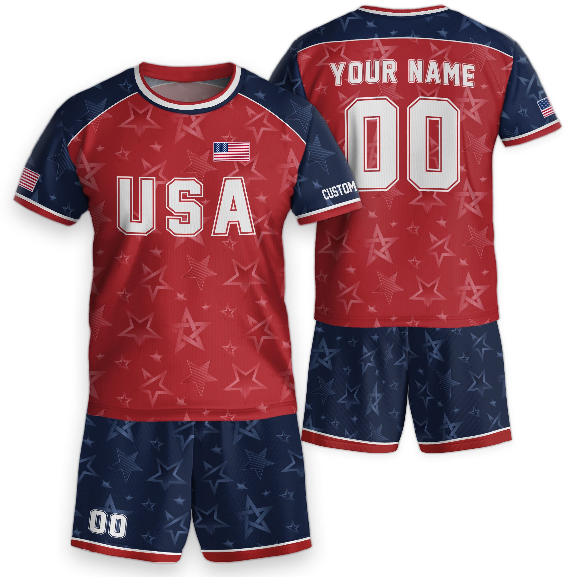 USA Custom Kid Soccer Jersey Heritage Collection Red Star Personalized Youth Sport Top