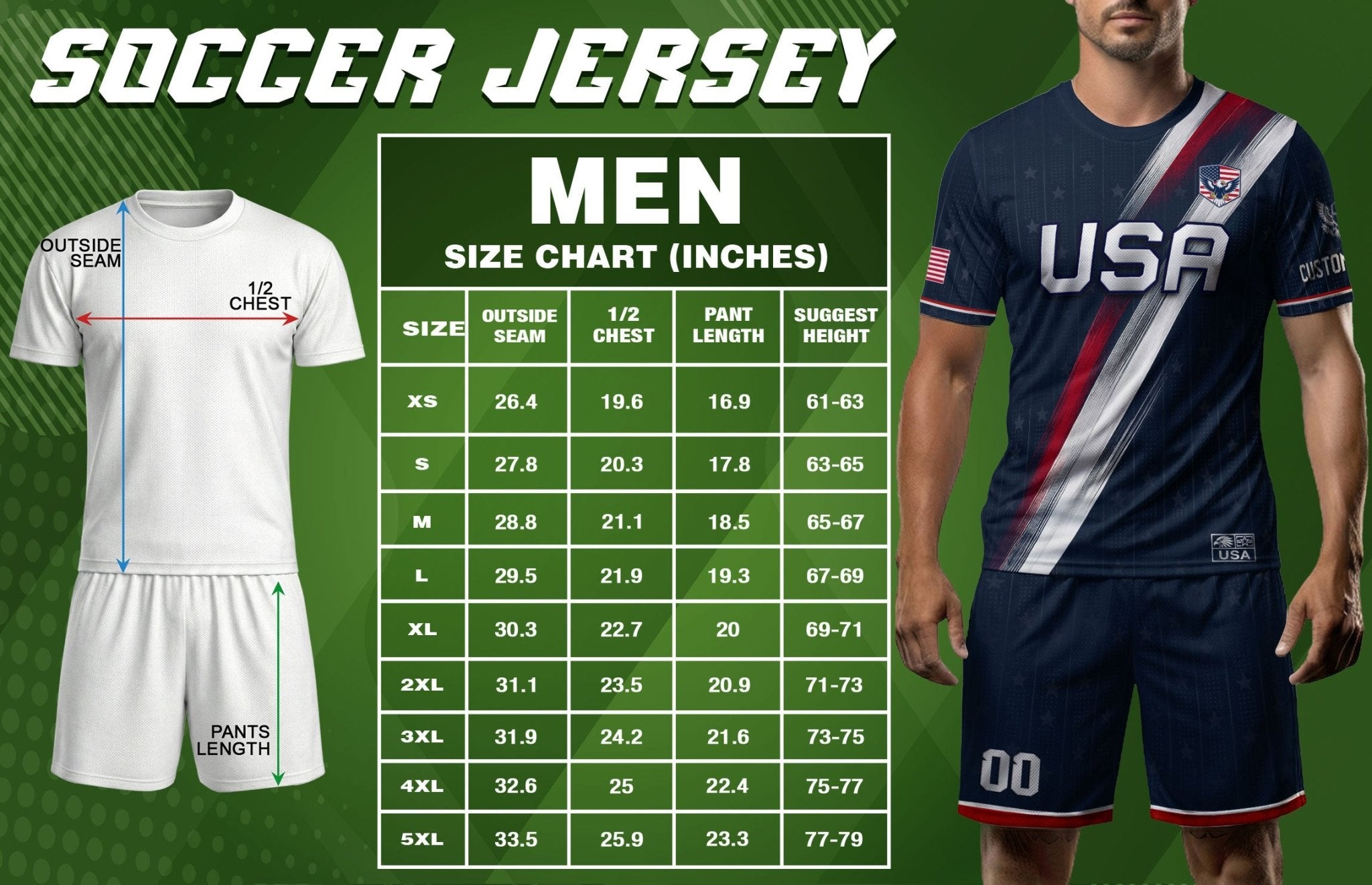 Custom Adult USA Soccer Jersey Navy Blue Patriotic American Eagle Team Football Shirt - Rust Field Wear