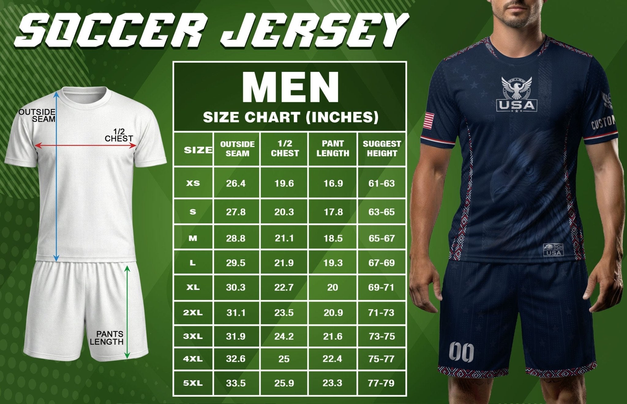 Personalized Adult USA Soccer Jersey Navy Blue Patriotic American Eagle Football Shirt - Rust Field Wear