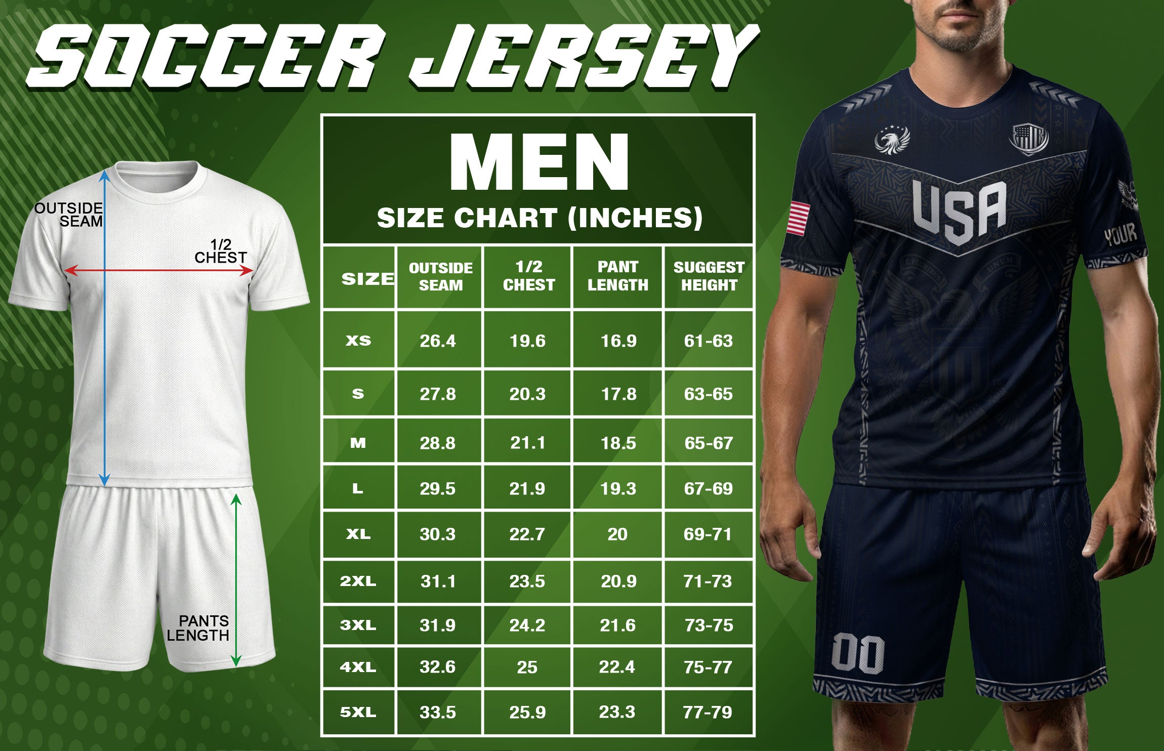 Custom Adult USA Soccer Jersey - Personalized Name & Number Patriotic Sports Team Shirt