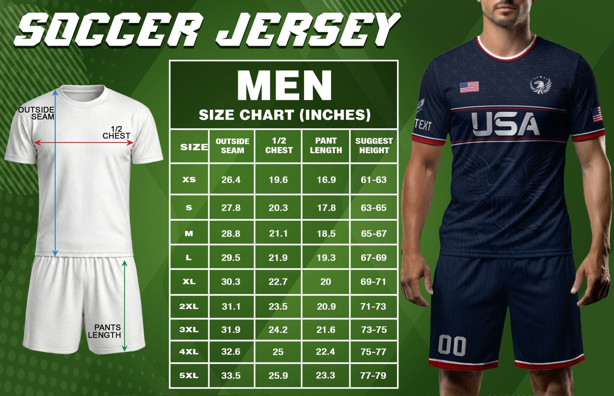 Adult Custom USA Soccer Jersey Personalize Name Number Patriotic Graphic Team Shirt - Rust Field Wear