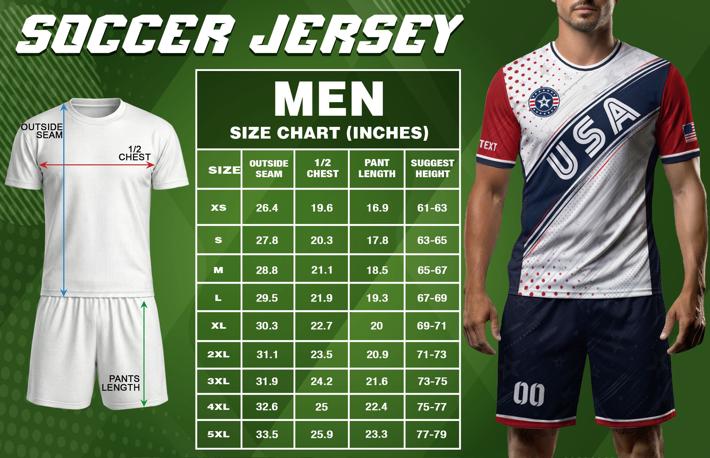 Custom Adult White Soccer Jersey - Personalized Name & Number USA Patriotic Sportswear