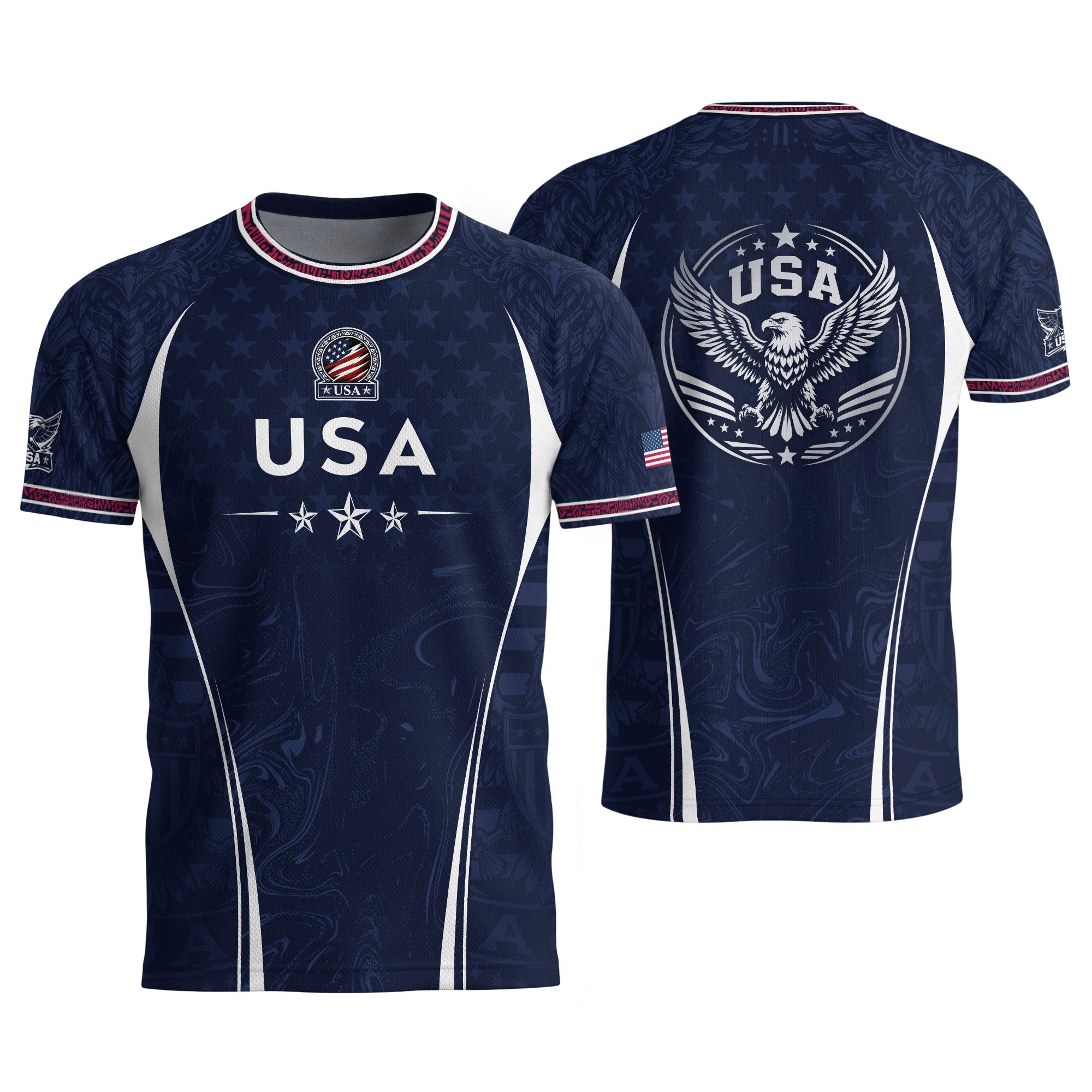 Navy Blue USA Soccer Jersey Patriotic Eagle Football Shirt American Pride Sports Fan Apparel for Men