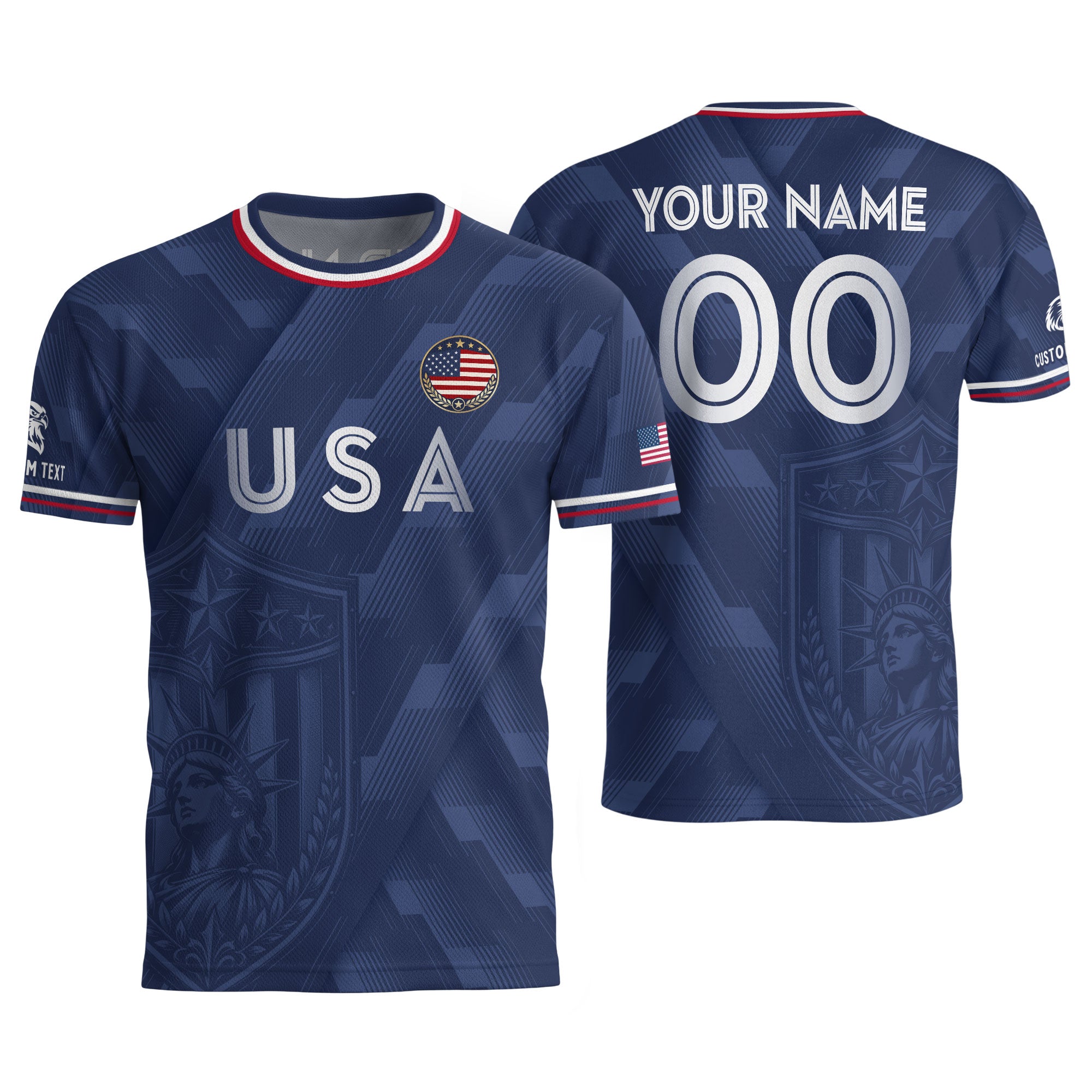 USA Soccer Jersey Style Adult Shirts Custom Name Number Personalized Athletic Top