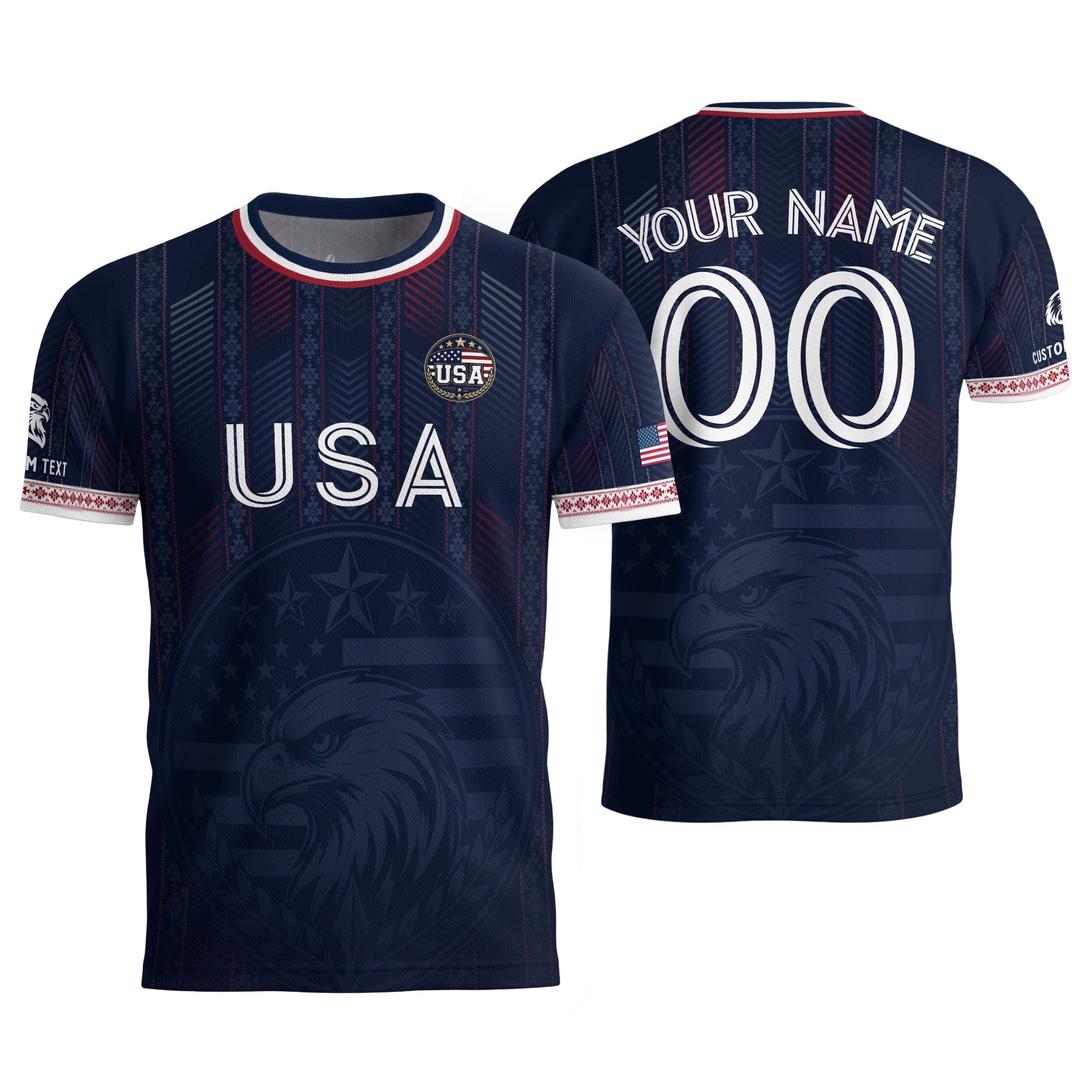 Men Athletic Sport T Shirt Outfits Personalized Custom Name USA Soccer Jersey