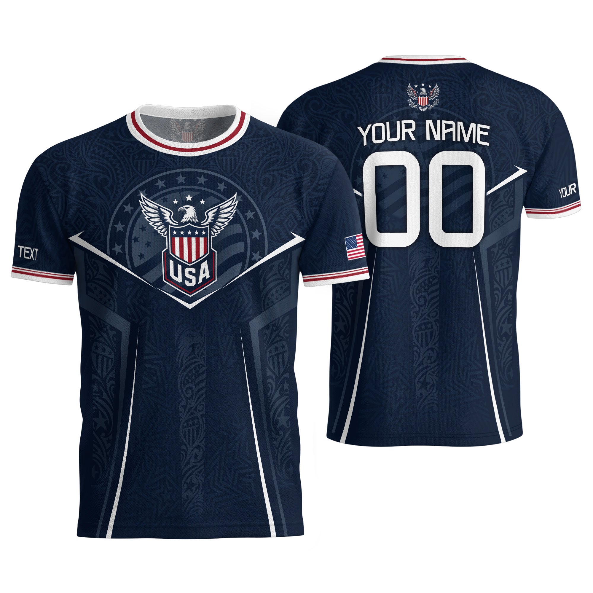 USA Soccer Jersey Custom Name Number Vintage Map Patriotic Cream Football Team Shirt
