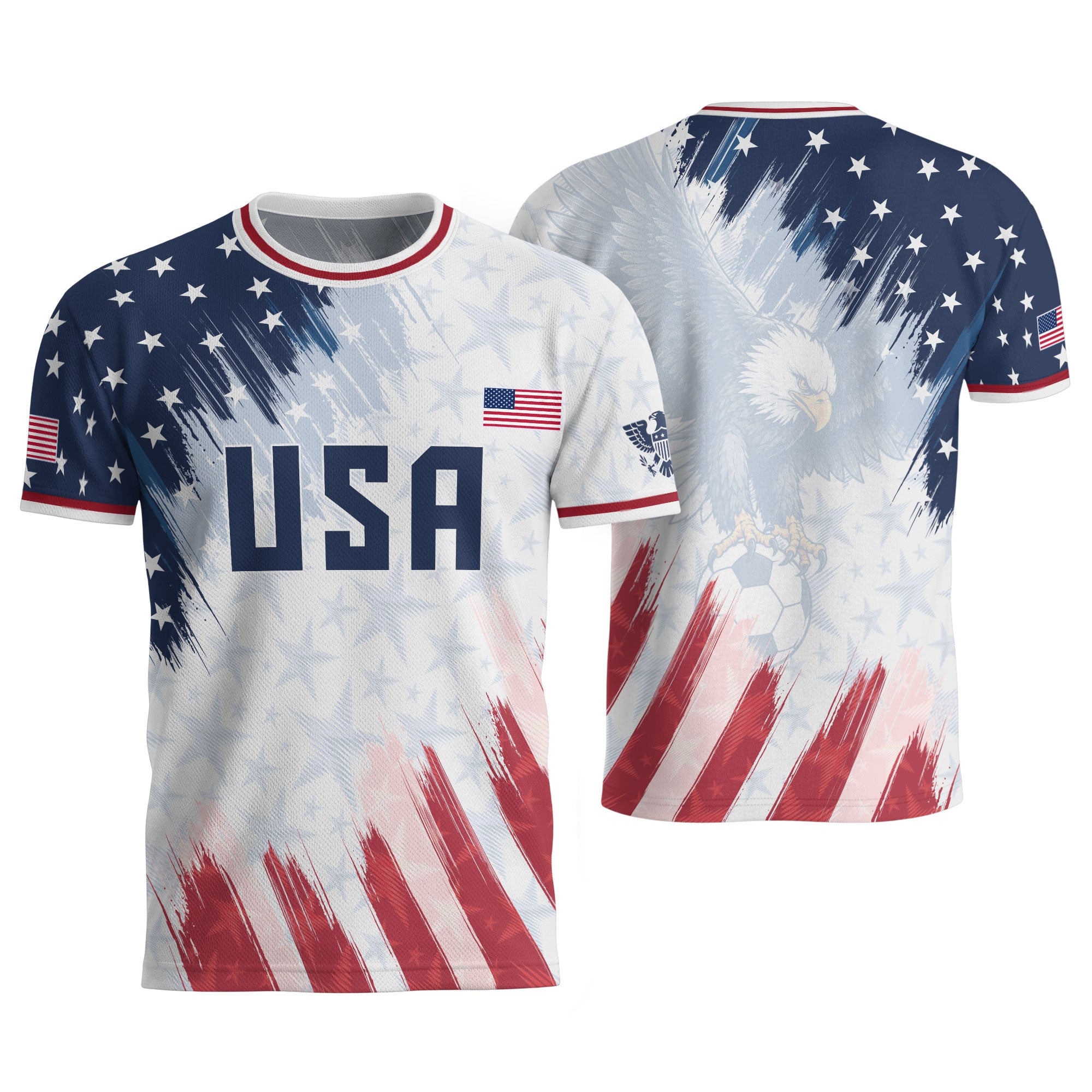 USA Soccer Jersey Adult Patriotic Eagle Athletic Shirt United States Soccer Tee
