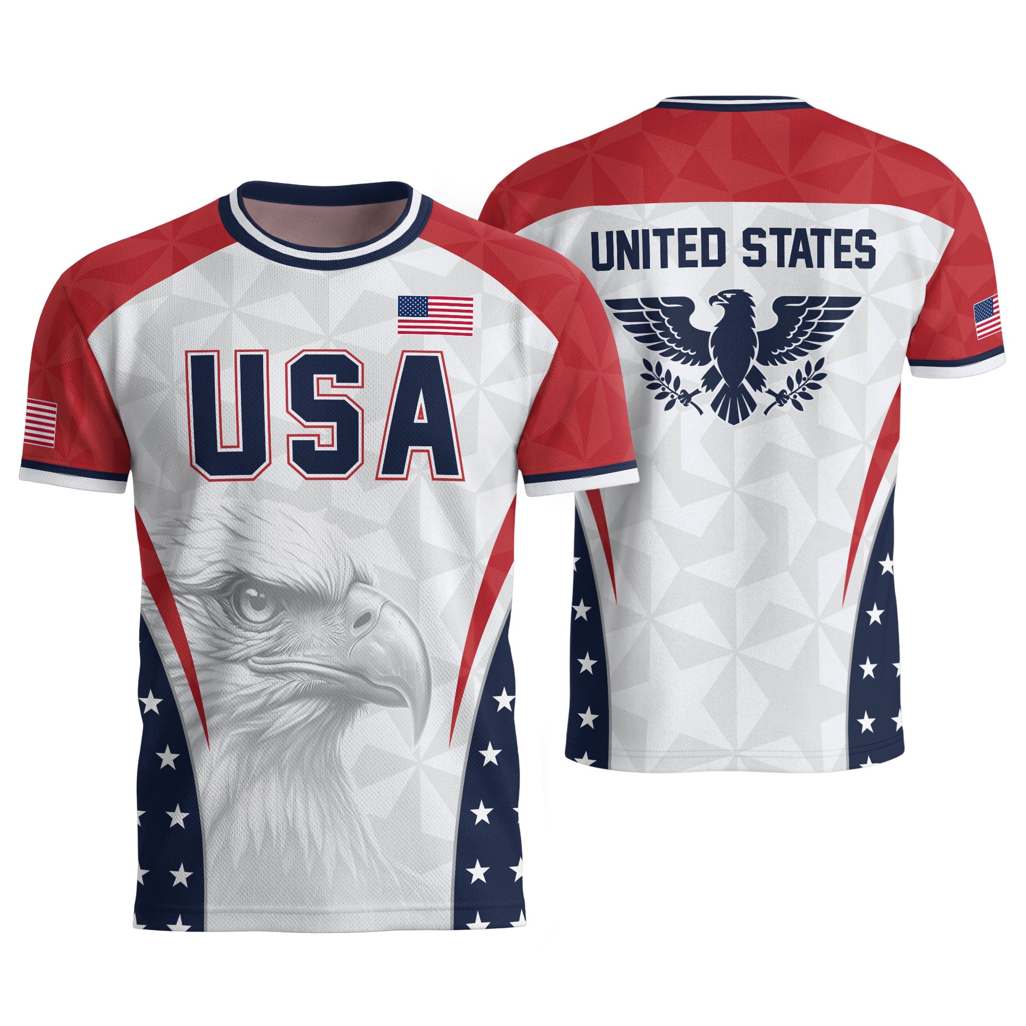 USA Soccer Jersey Adult United States Patriotic Eagle Shirt American Football Tee - Rust Field Wear