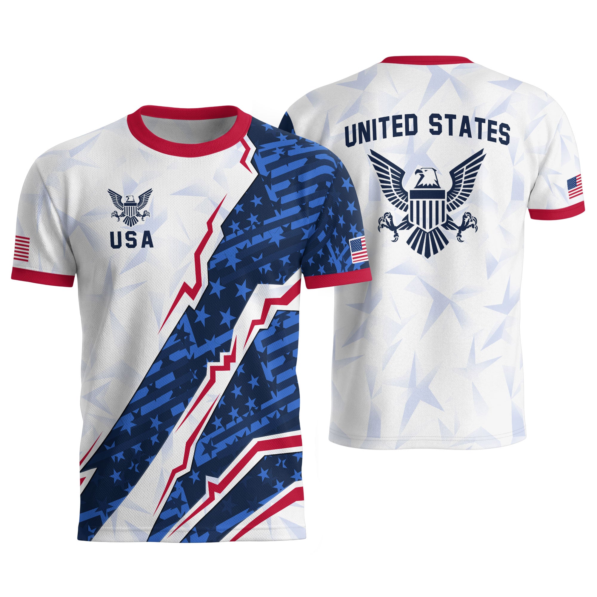 USA Eagle Soccer Jersey Adult American Pride Patriotic Soccer Fan Graphic Shirt