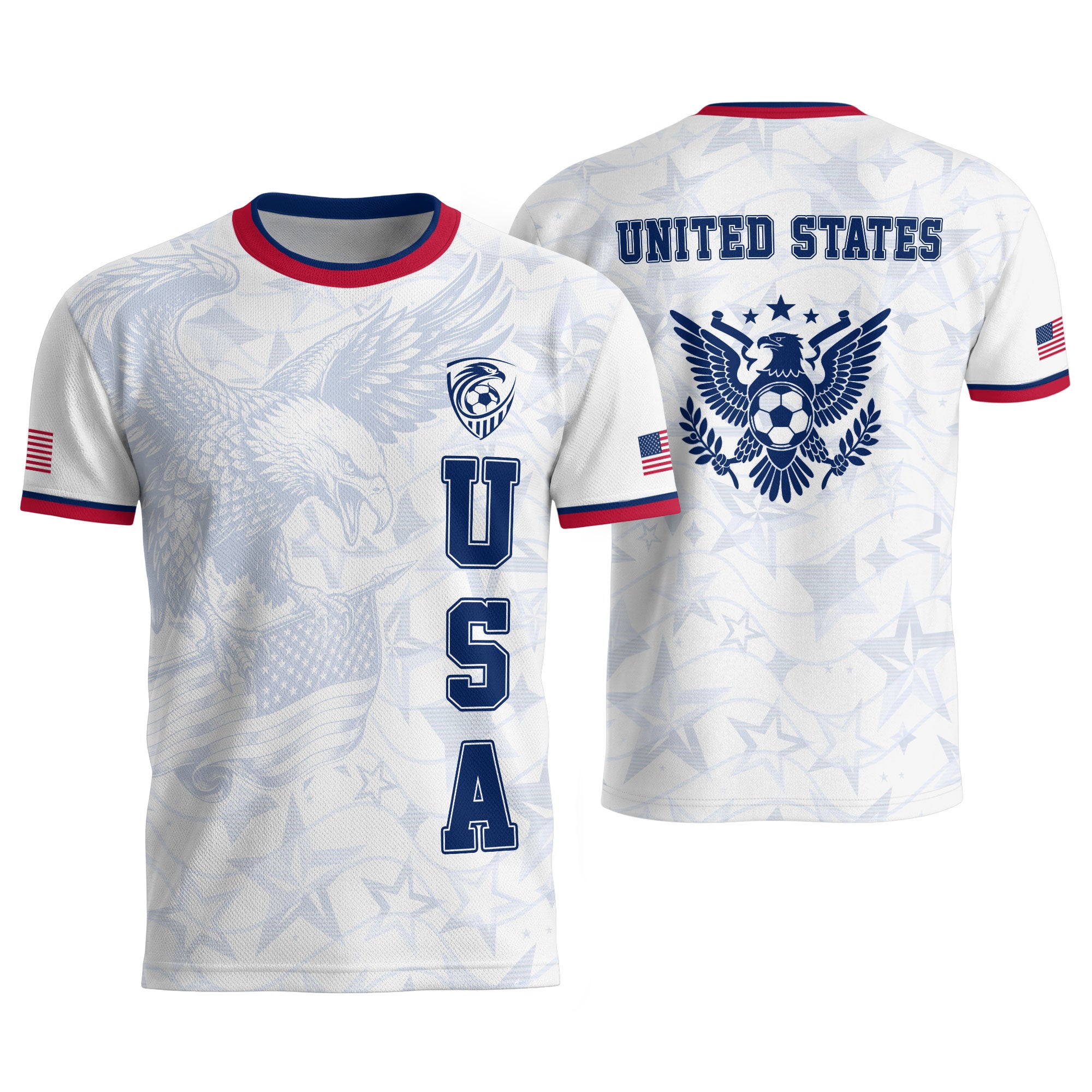 USA Eagle Soccer Jersey Adult Patriotic American Flag Soccer Fan Independence Day Shirt