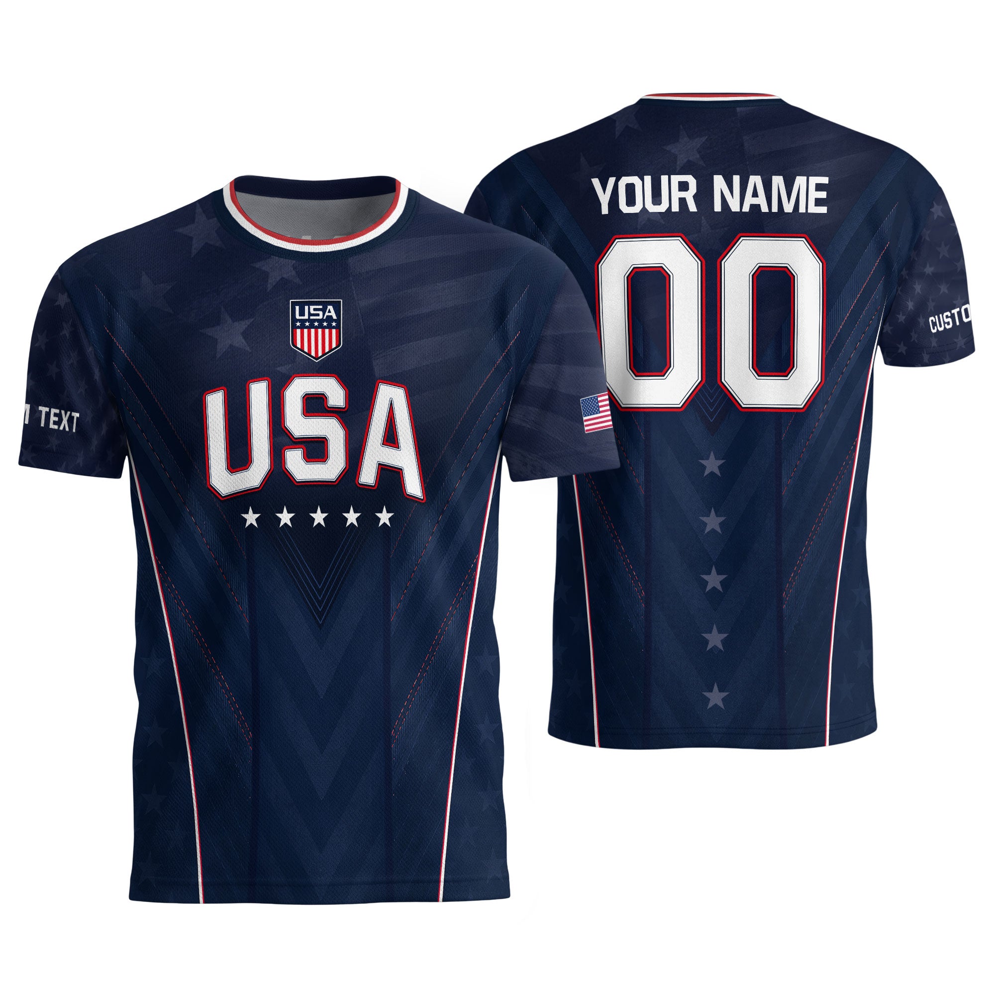 USA Soccer Jersey Men Navy Blue Athletic Name Number Football Shirt