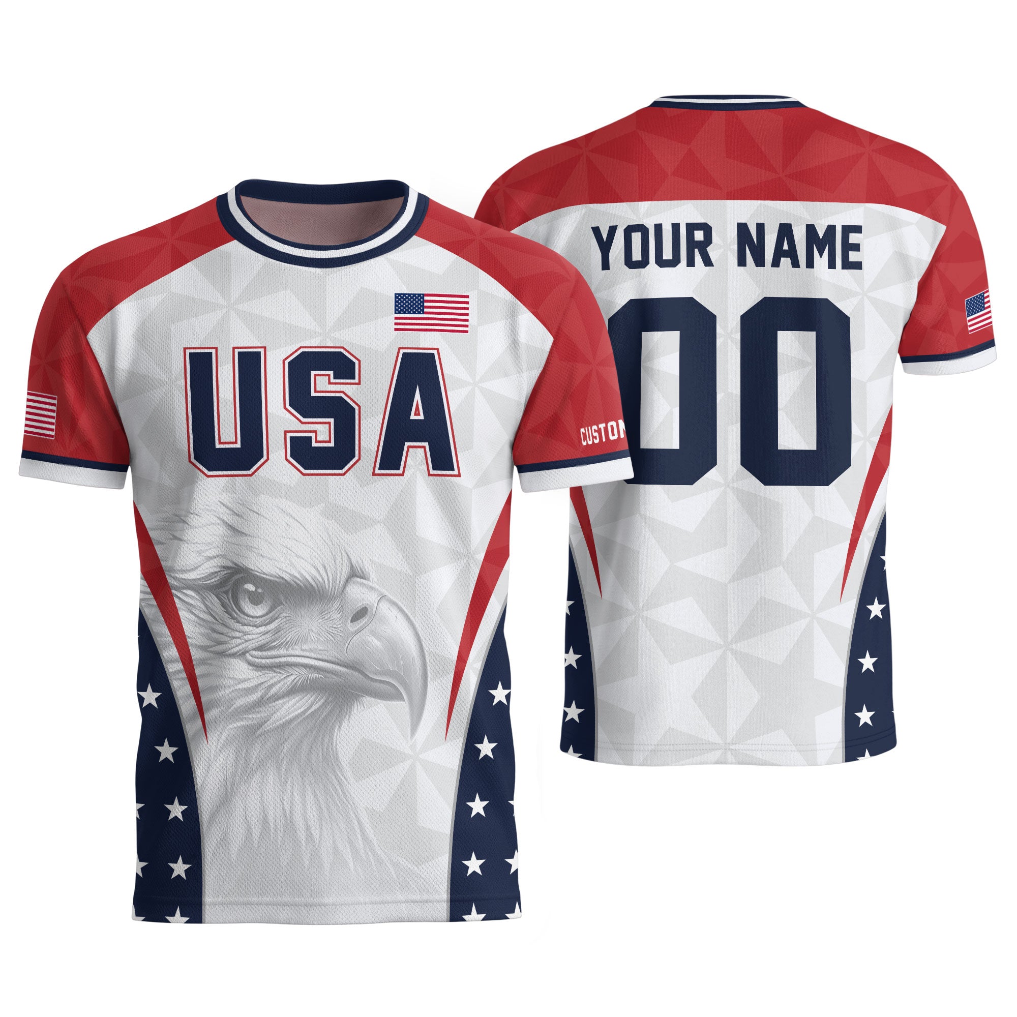 USA Soccer Jersey White Personalized American Football Shirt Eagle Pattern Team Men