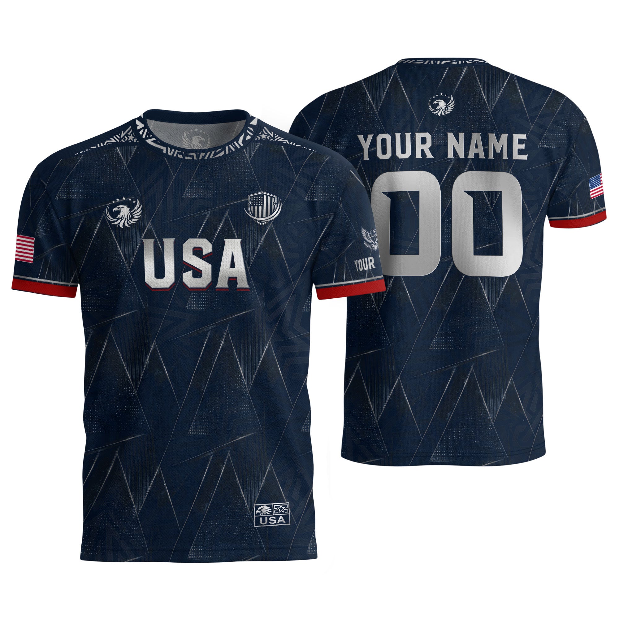Personalized Patriotic USA Soccer Shirt Custom Adult Name Number Graphic Team Uniform