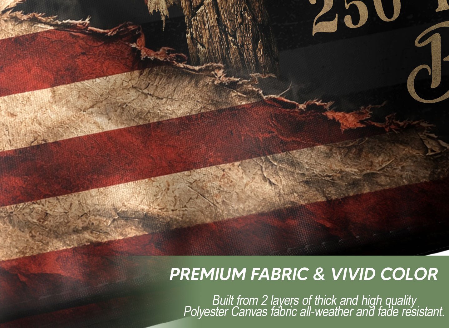 American Christian Freedom Flag 1776–2026 Patriotic Yard Decor - Rust Field Wear
