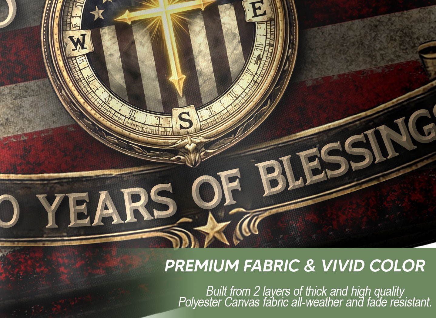 American Christian Faith Flag 250 Years Freedom Celebration Decor - Rust Field Wear