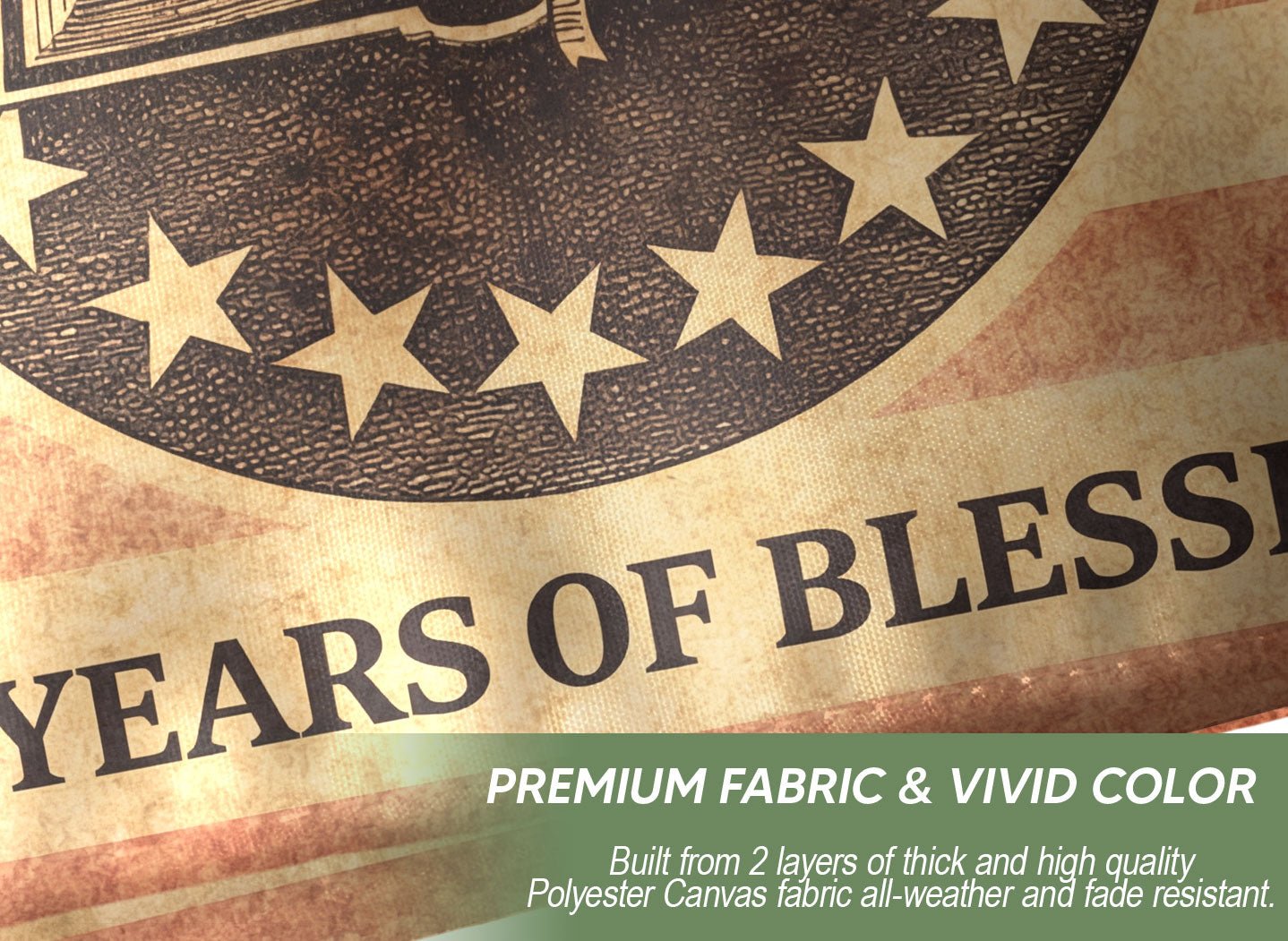 One Nation Under God America Christian Patriotic 250th Anniversary Flag - 250 Years of Blessings Holy Bible & Cross Banner, 1776-2026 Patriotic Double Sided Flag - Rust Field Wear