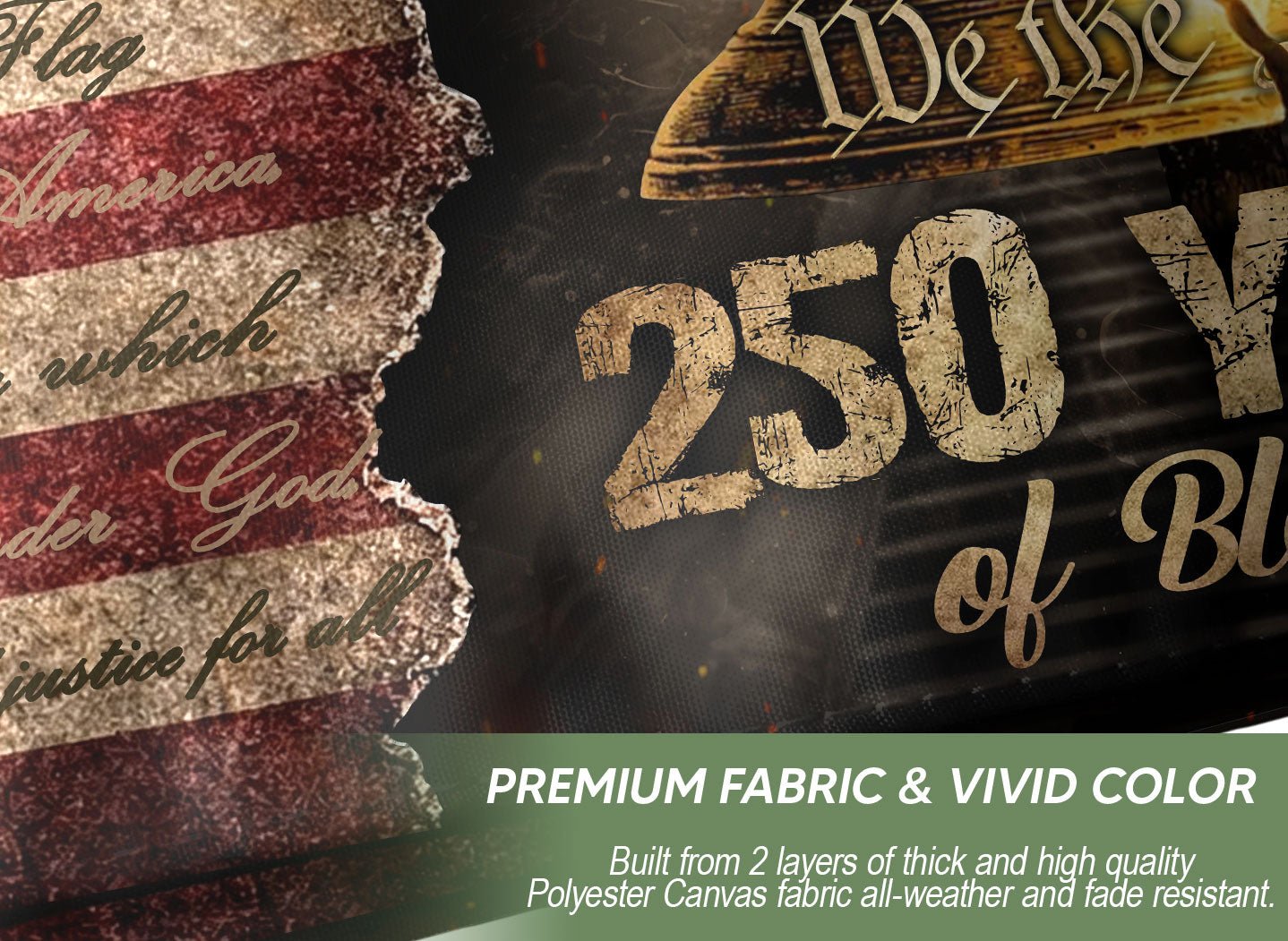 One Nation Under God America Religious US 250th Anniversary Flag – 250 Years of Blessings - Rust Field Wear