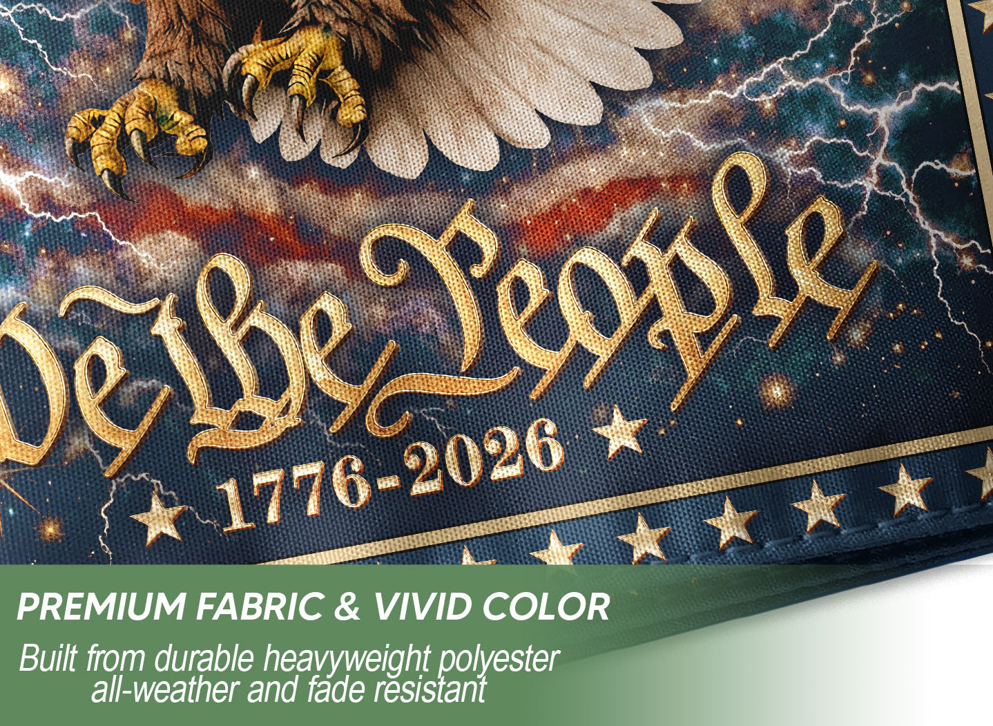 USA 250th Anniversary 1776–2026 House Flag – We The People Statue of Liberty Riding Eagle Double Sided Patriotic Decor