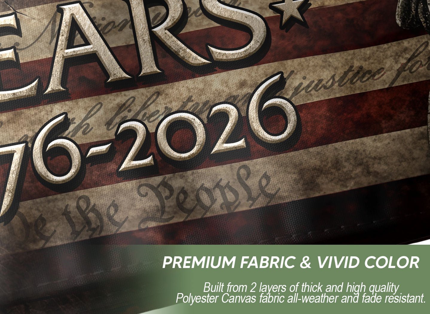 US 250 Years Flag 3x5 ft Statue of Liberty Eagle 1776-2026 Patriotic American Banner - Rust Field Wear