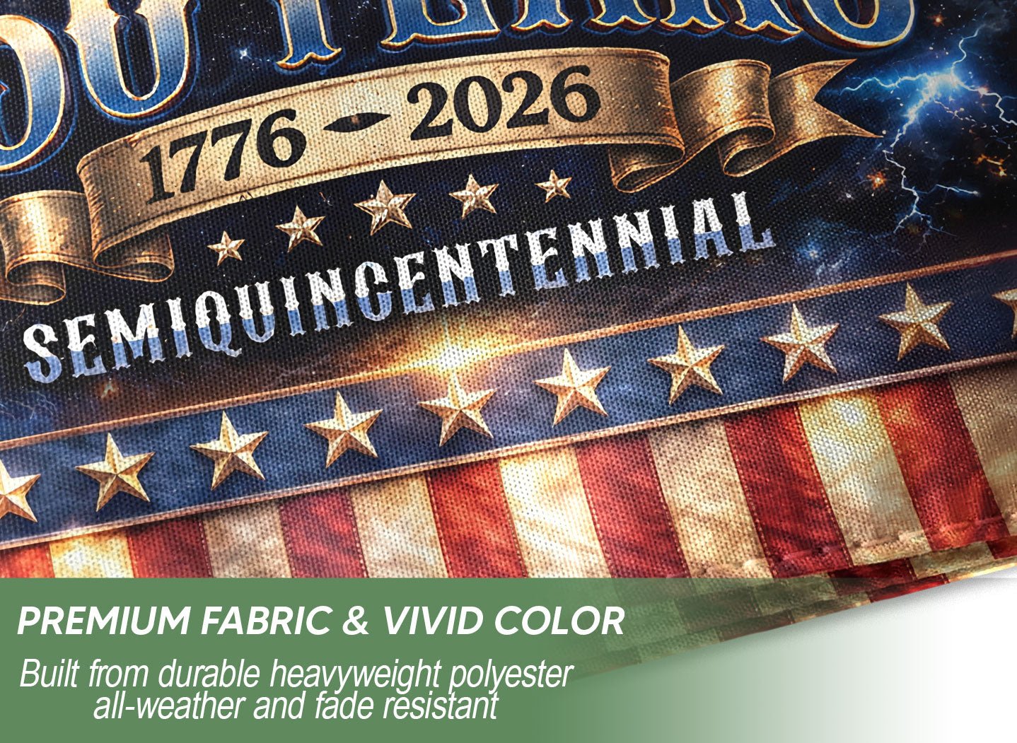 1776-2026 USA 250th Anniversary House Flag – Navy History & Modern Power Patriotic Double Sided Flag - Rust Field Wear