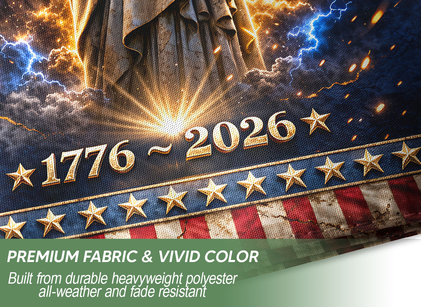 250 Years of Liberty House Flag 1776-2026 – One Nation Under God Christian Values Double Sided Patriotic Flag