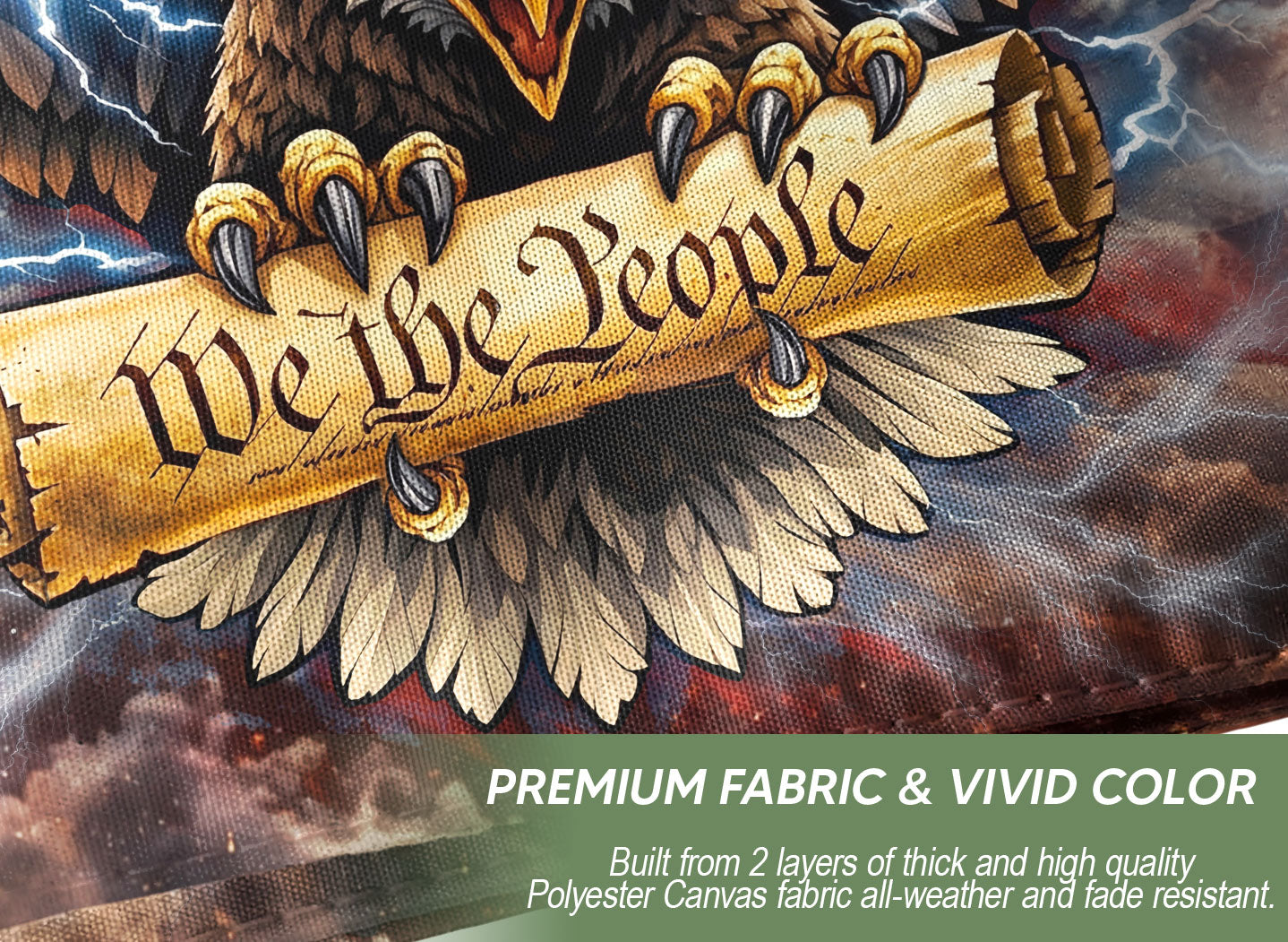 USA 250th Anniversary 1776–2026 House Flag – Vintage Bootleg Eagle We The People Lightning Double Sided Printing