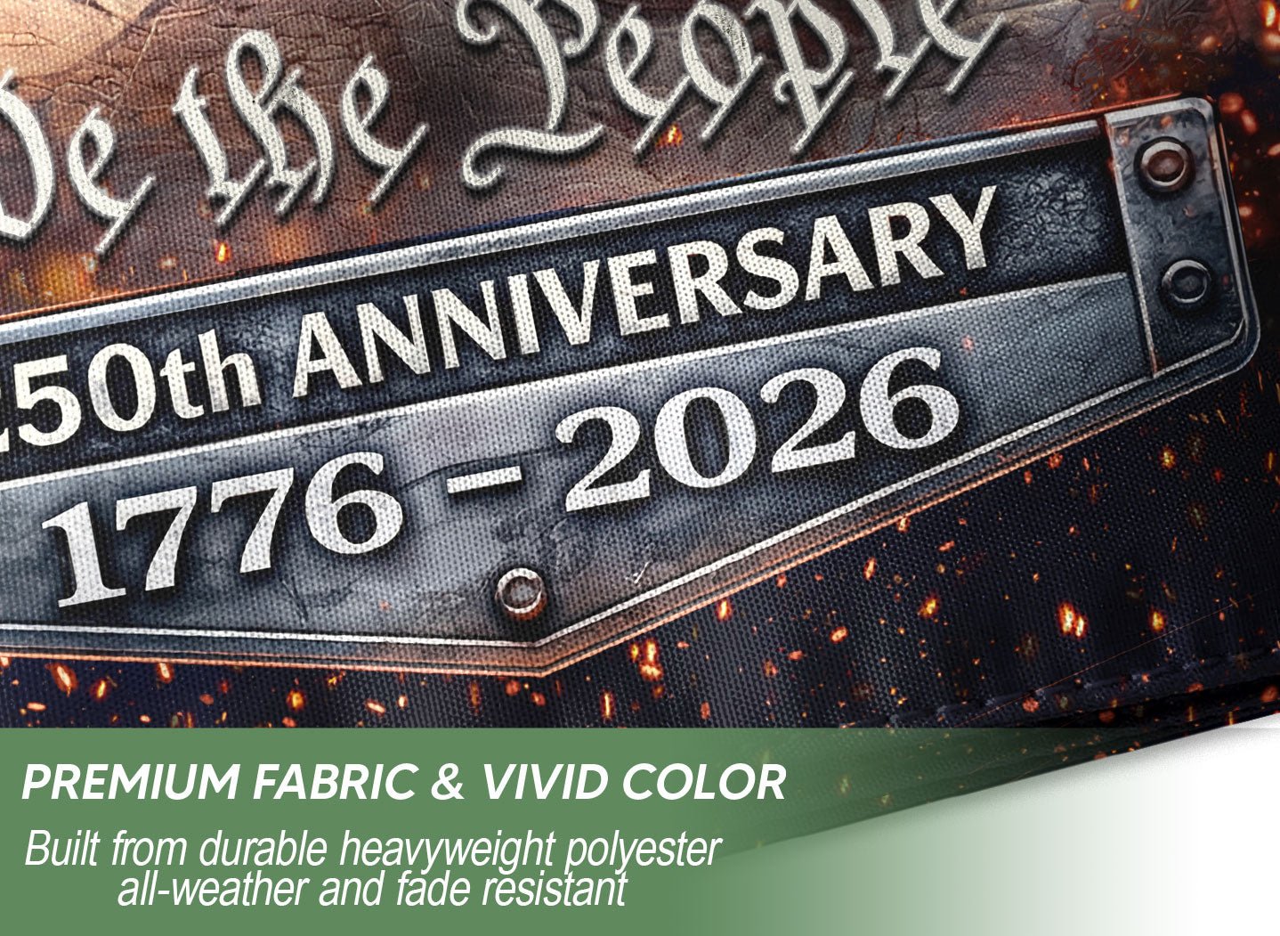 American Flag 250 Years Anniversary House Flag 1776-2026 – USA 250th Anniversary Patriotic Outdoor Yard Decor - Rust Field Wear