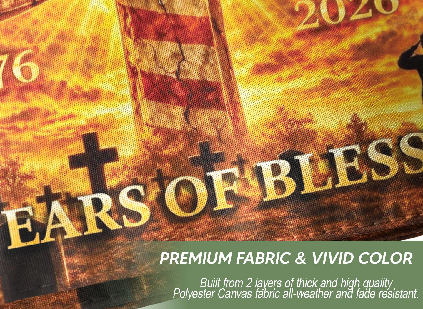 Christian We The People Cross House Flag One Nation Under God 250th Anniversary USA Flag 1776–2026 Patriotic Blessings