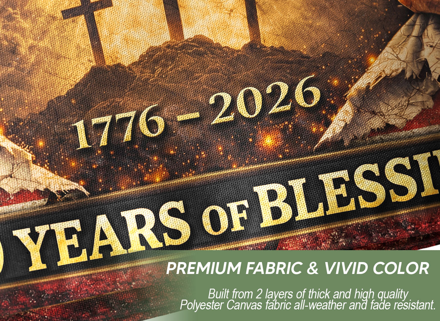 250th Anniversary USA House Flag 1776–2026 Patriotic American Flag One Nation Under God
