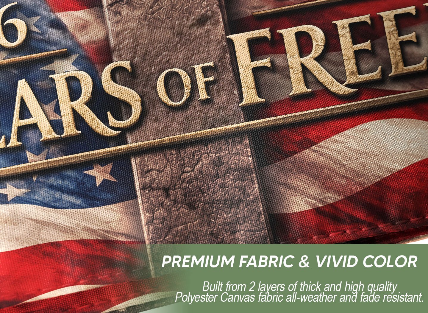 Christian We The People 250th Anniversary USA House Flag Cross Eagle 1776–2026 Patriotic Freedom Flag - Rust Field Wear