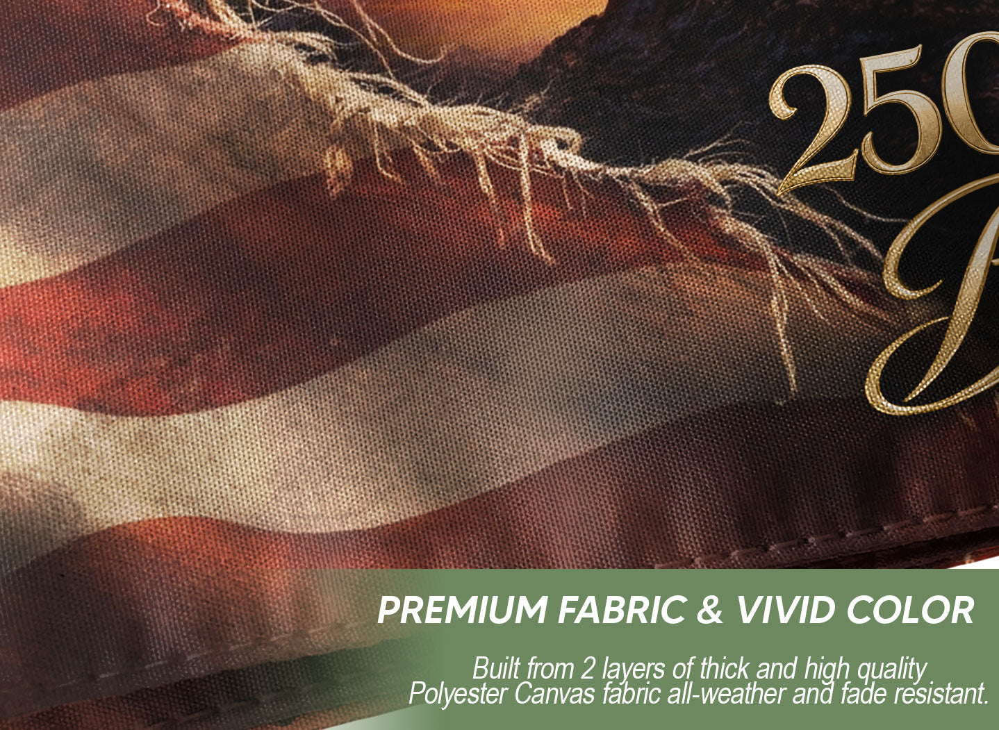 250th Anniversary USA Christian House Flag Three Crosses One Nation Under God Decor