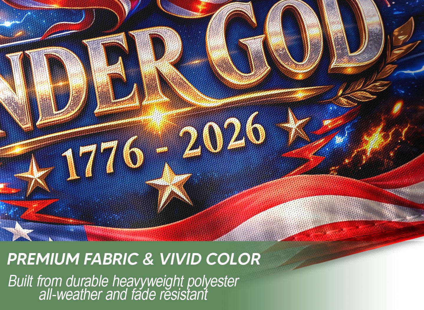 Christian One Nation Under God 250th Anniversary USA Garden Flag 1776–2026 Eagle Cross Patriotic Faith Design - Rust Field Wear