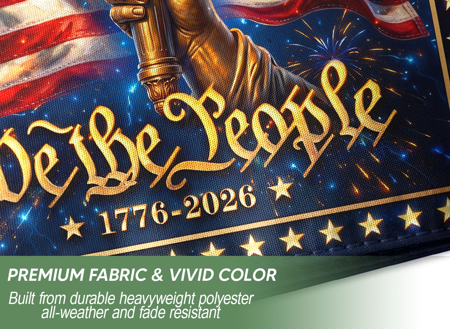 250 Years of Freedom Garden Flag We The People Torch Patriotic 1776 2026 Yard Banner