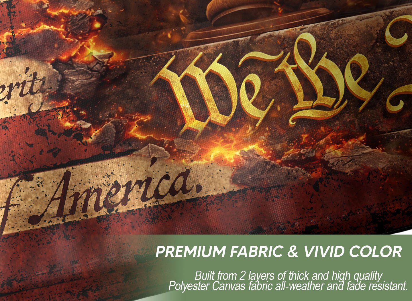 Patriotic Eagle Justice House Flag 1776-2026 We The People 250 Years of Blessings Decor - Rust Field Wear