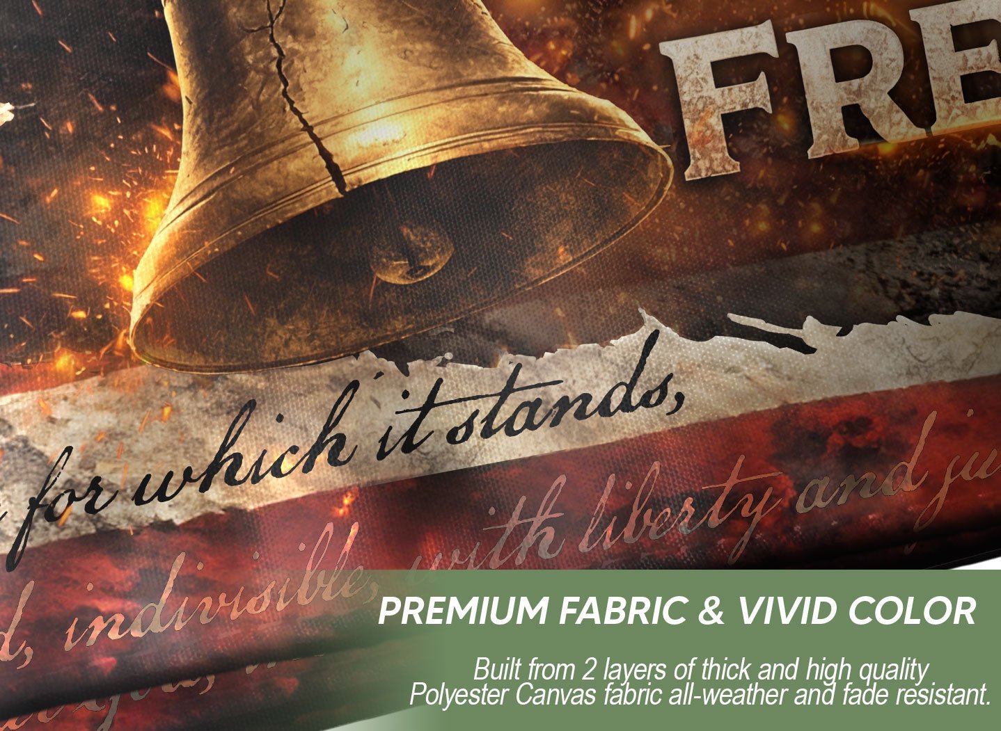 Patriotic Freedom House Flag 250 Years Eagle Liberty Bell Vintage American Outdoor - Rust Field Wear