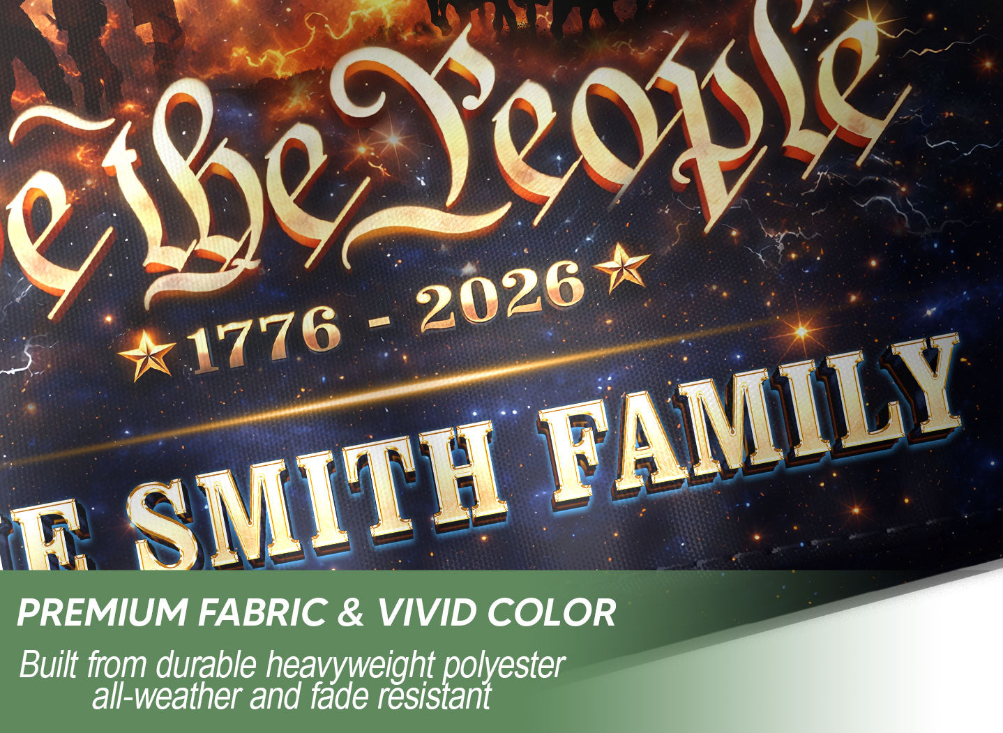 Custom Family Name Garden Flag 250 Years of Freedom 1776–2026 Patriotic Decor