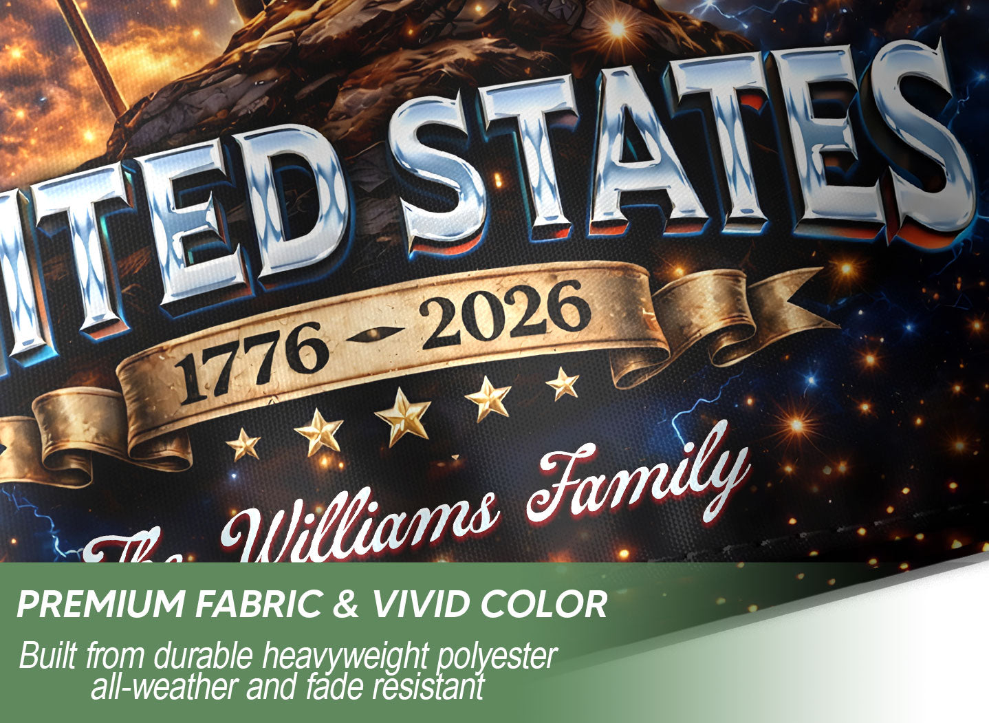 Custom Family Name Garden Flag 250 Years 1776–2026 Patriotic Soldier USA Decor