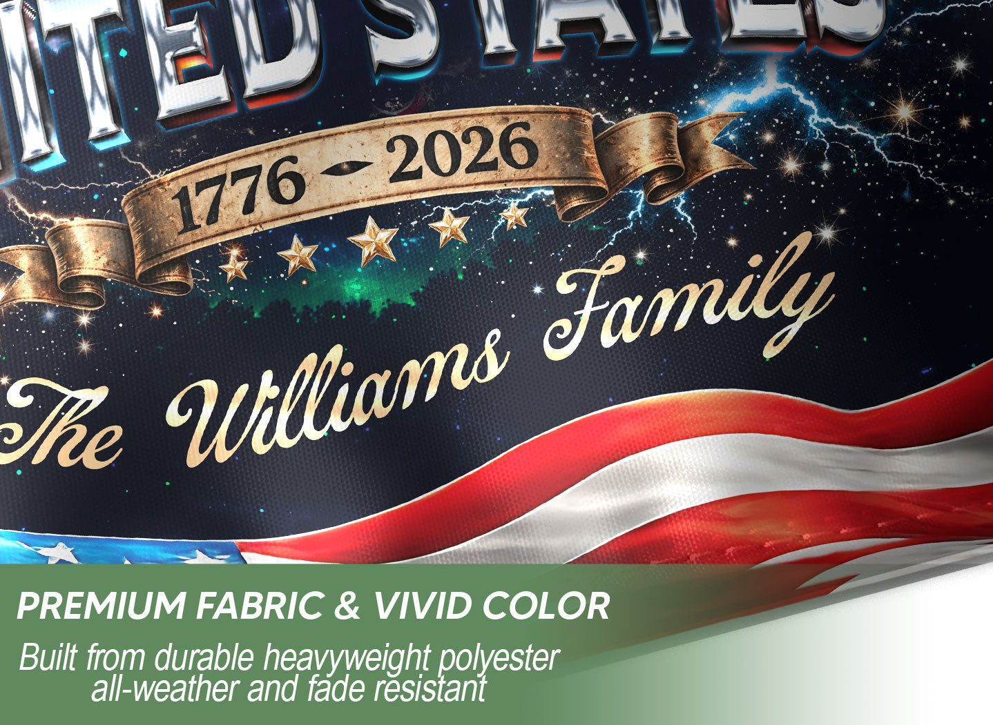 Personalized USA 250th Celebration Garden Flag – Patriotic Eagle, Statue & Fireworks Theme (1776–2026)