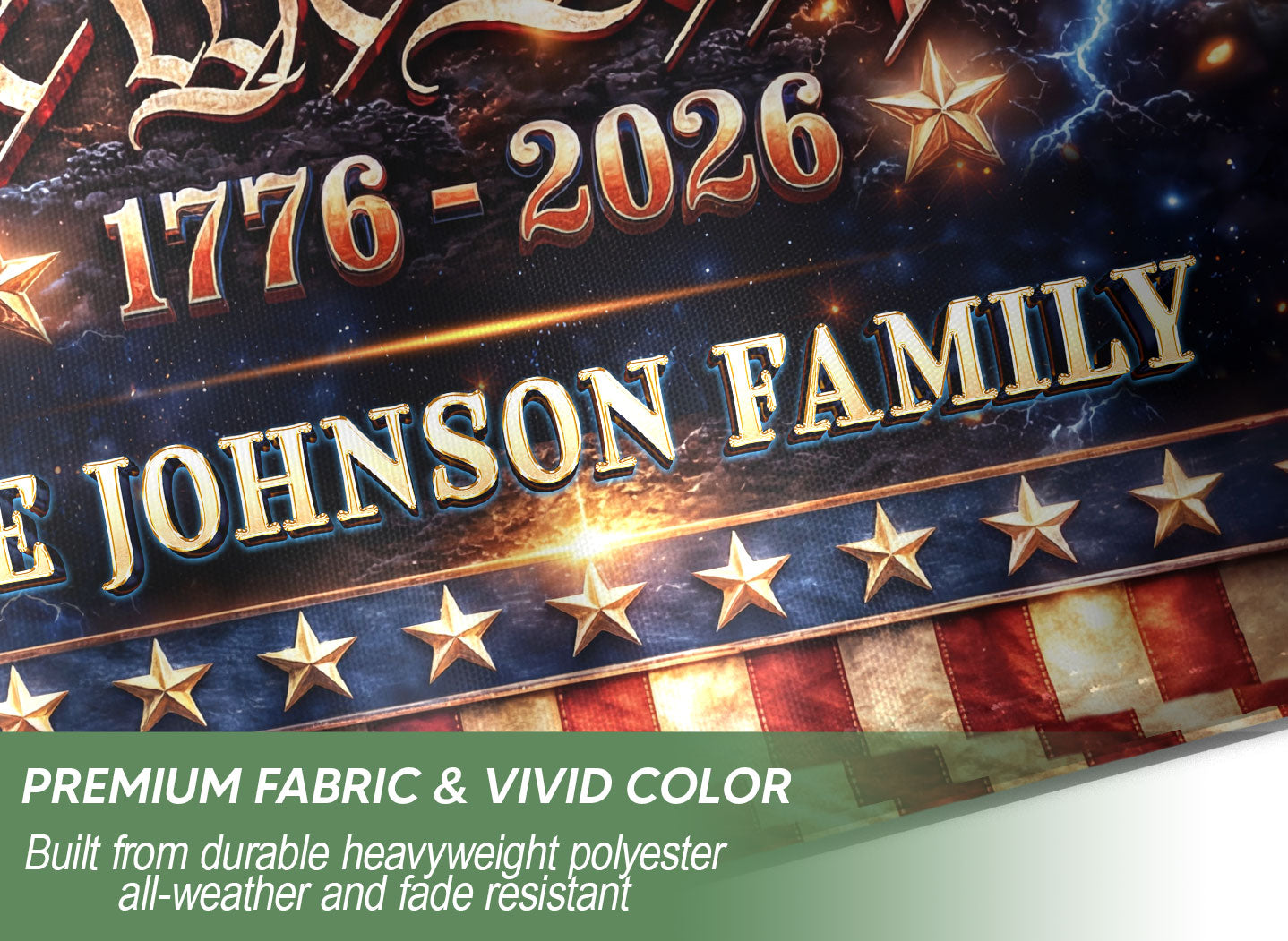Custom Family Name 250th Anniversary Garden Flag – Founding Fathers & 'We the People' 1776-2026