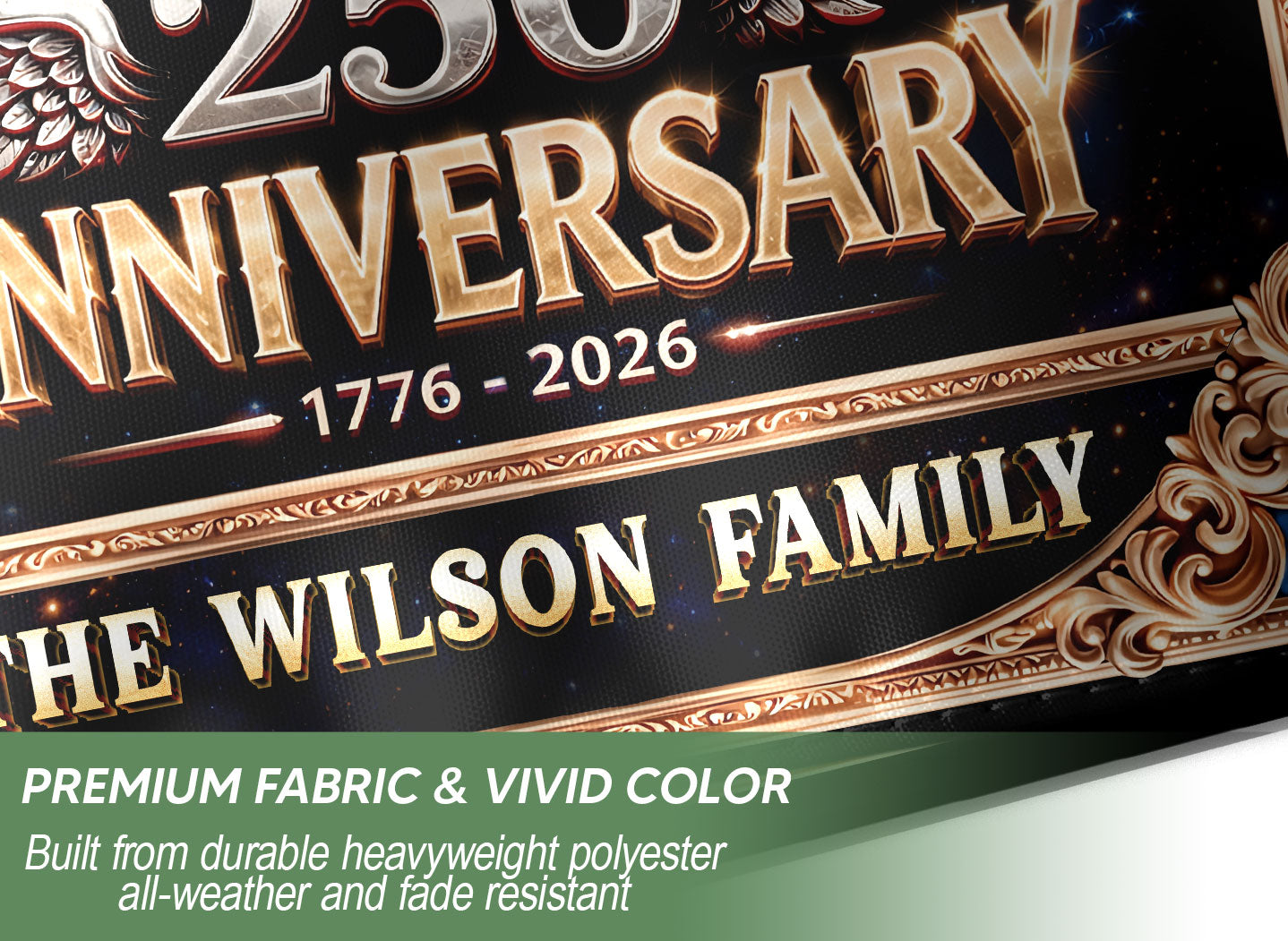 Personalized American Heritage Garden Flag – 250-Year Celebration with Eagle, Liberty Bell & Statue Design (1776–2026)