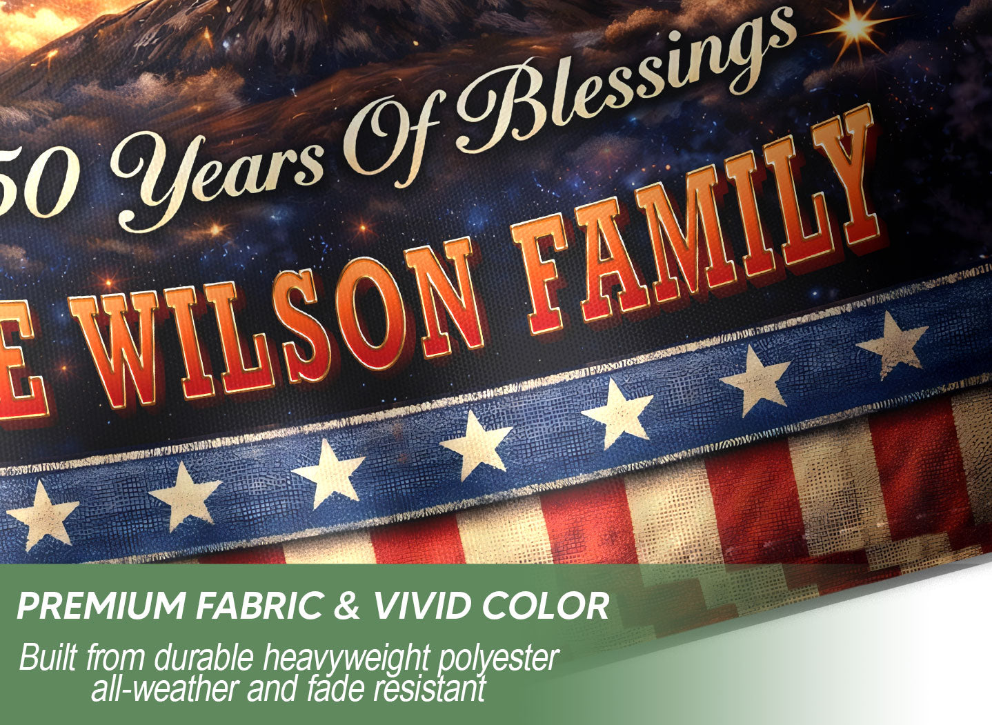 Personalized Patriotic Faith Garden Flag – 250-Year American Celebration with Eagle, Cross & Blessings Theme (1776–2026)