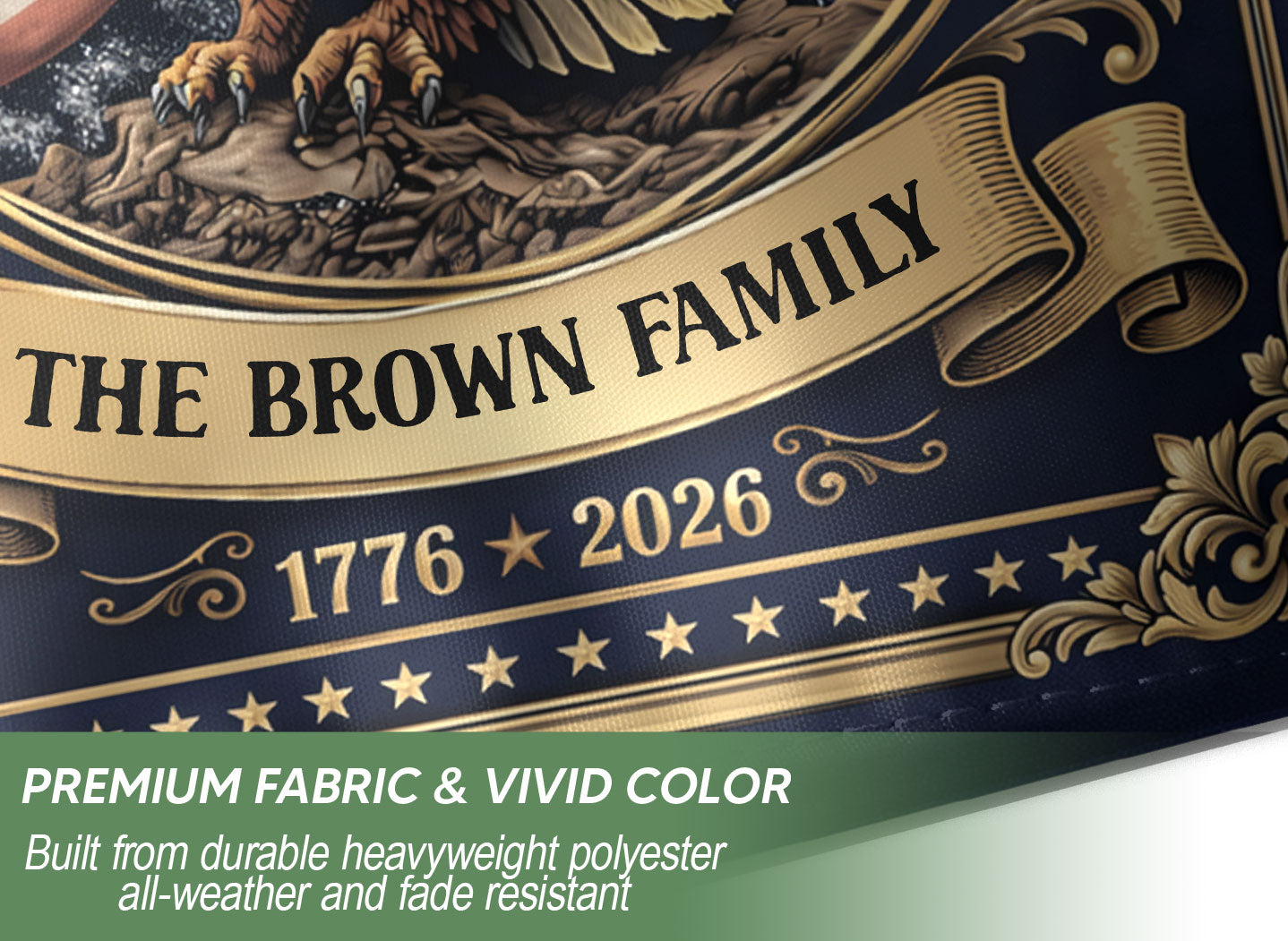 Custom Family Name Garden Flag 250 Years One Nation Under God 1776-2026 Patriotic Decor