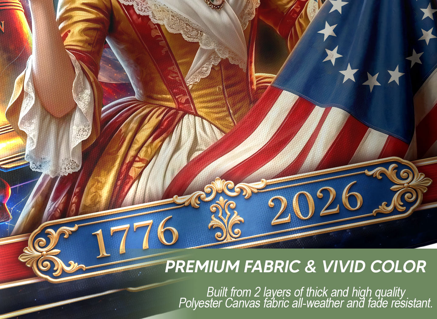 USA 250 Years of Freedom Flag - Betsy Ross & Liberty Bell Patriotic Banner 1776-2026