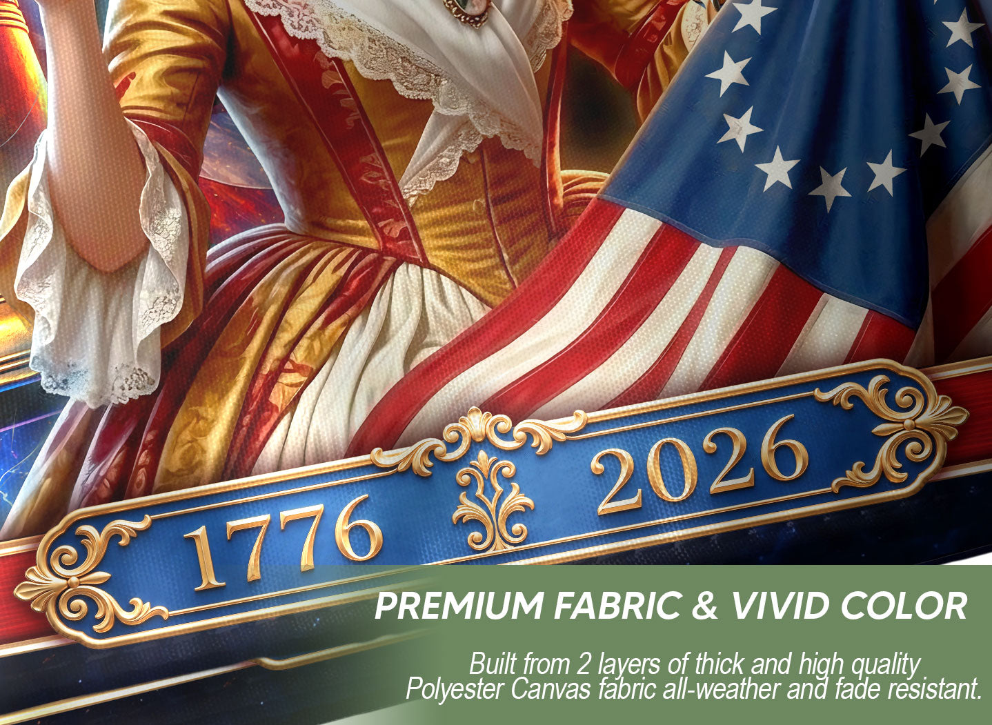 USA 250 Years of Freedom Flag - Betsy Ross & Liberty Bell Patriotic Banner 1776-2026