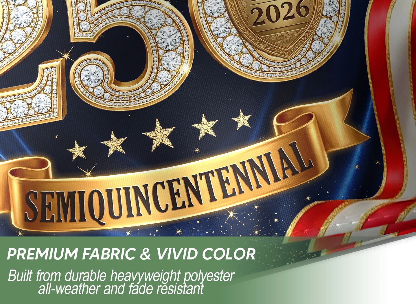 USA 250th Anniversary Garden Flag - Golden Eagle & Diamonds Patriotic Decor 1776-2026 - Rust Field Wear