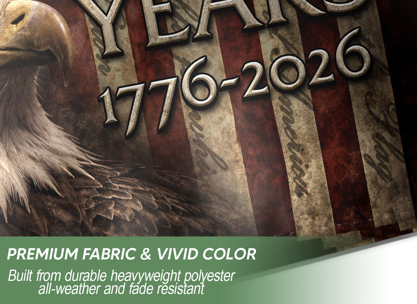 1776-2026 Anniversary House Flag 250 Years of Liberty Statue & Bald Eagle Banner