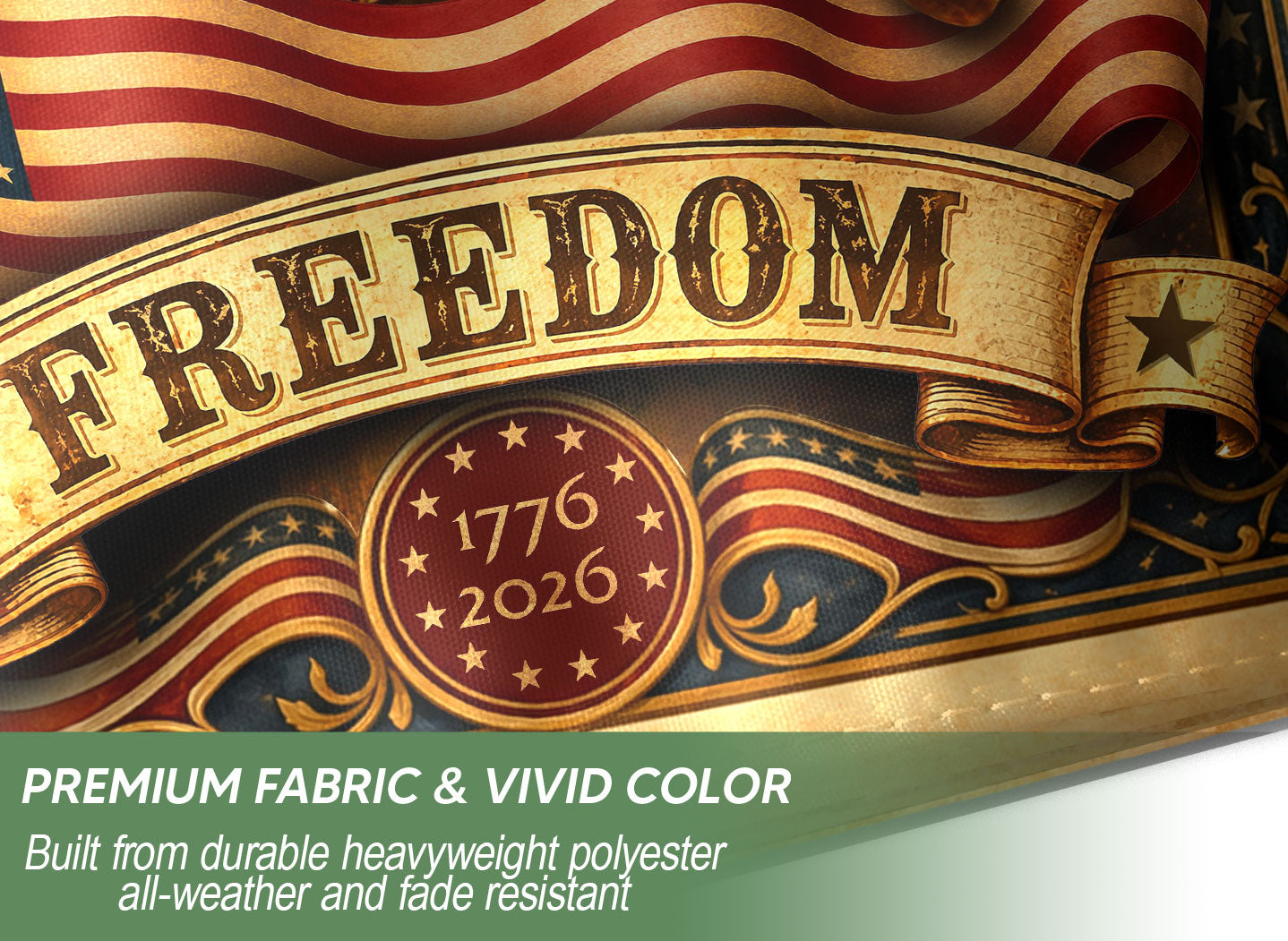 250 Years of Freedom House Flag 1776-2026 George Washington Patriotic Banner