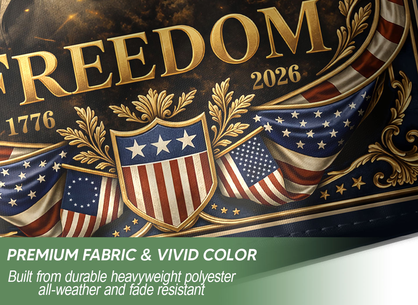 250 Years of Freedom House Flag 1776-2026 Washington & Lincoln Patriotic Banner